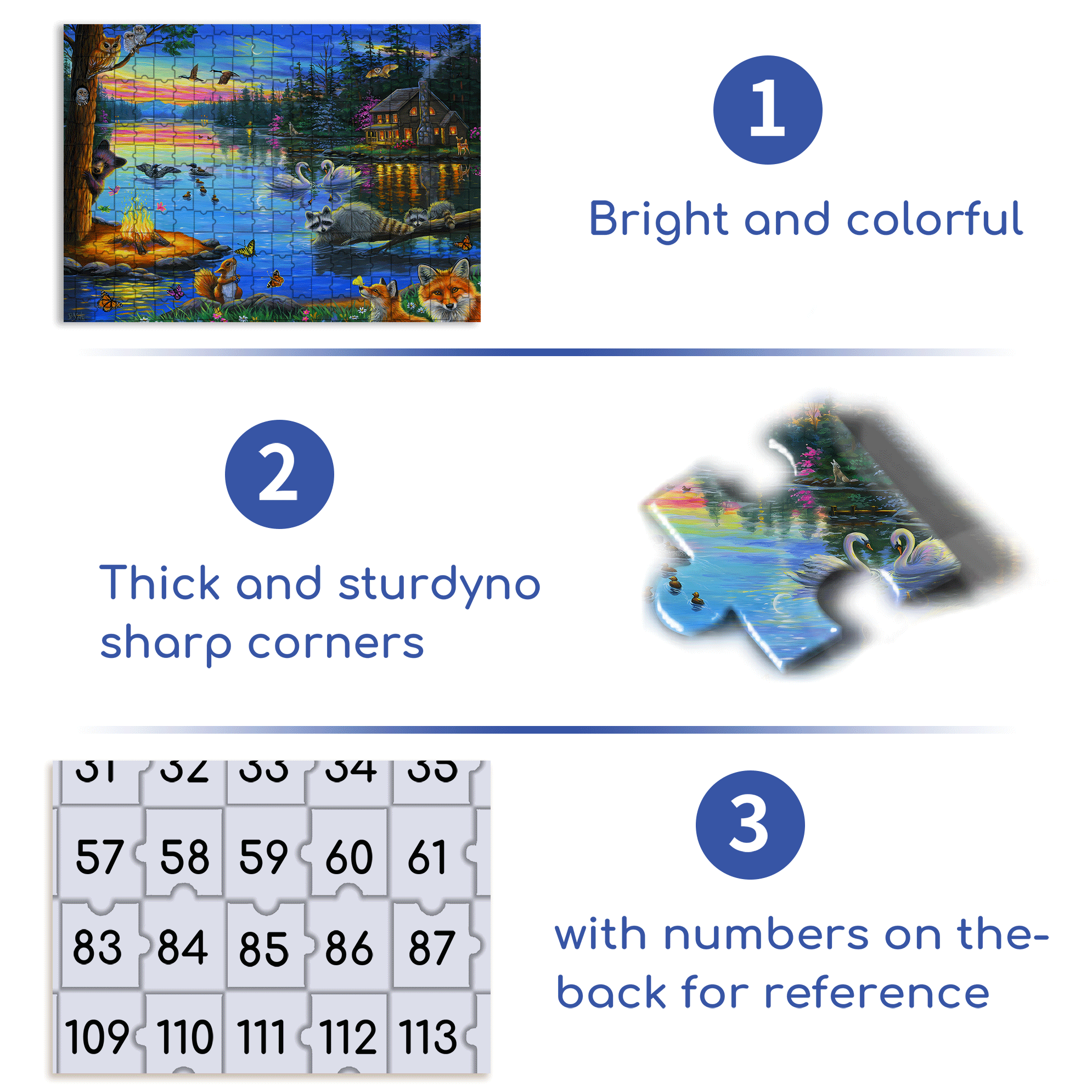 Lakeside Evening Licensed 500pcs/1000pcs Jigsaw Puzzle, Scratch-Resistant, Interactive Family Game & Brain-Boosting DIY Decor, Perfect for Halloween, Christmas & New Year Gifts, Family Puzzle Game