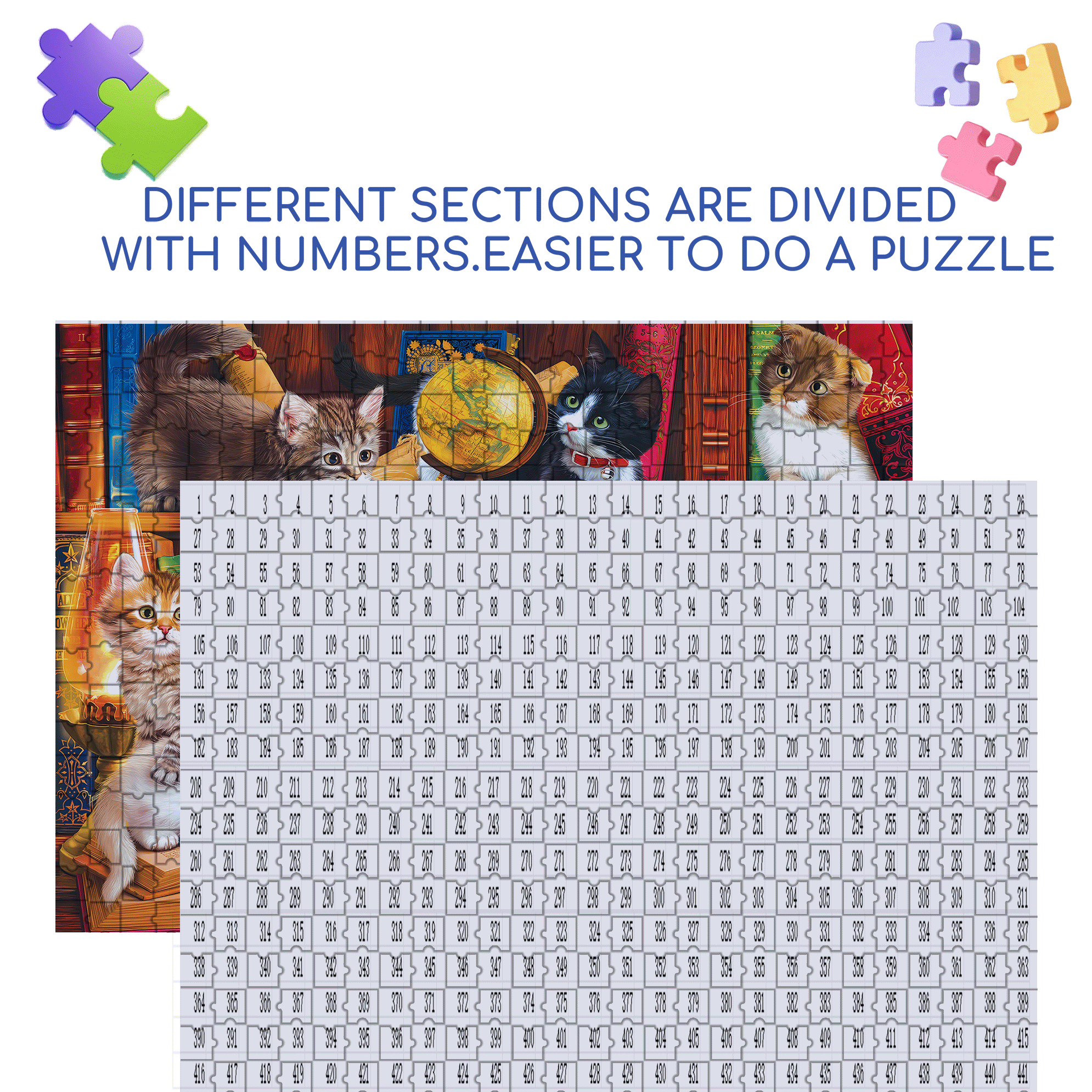 Library Mischief 500pcs/1000pcs Jigsaw Puzzle, Scratch-Resistant, Interactive Family Game & Brain-Boosting DIY Decor, Perfect for Halloween, Christmas & New Year Gifts, Family Puzzle Game