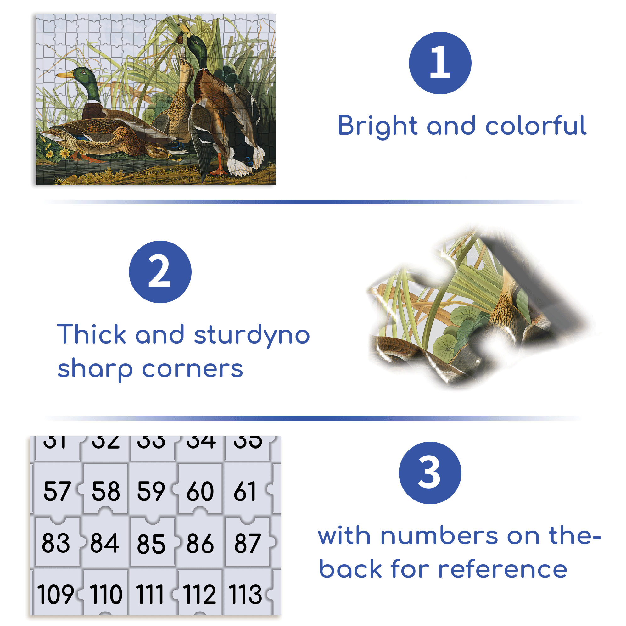 Mallard Ducks 500pcs/1000pcs Jigsaw Puzzle, Scratch-Resistant, Interactive Family Game & Brain-Boosting DIY Decor, Perfect for Halloween, Christmas & New Year Gifts, Family Puzzle Game