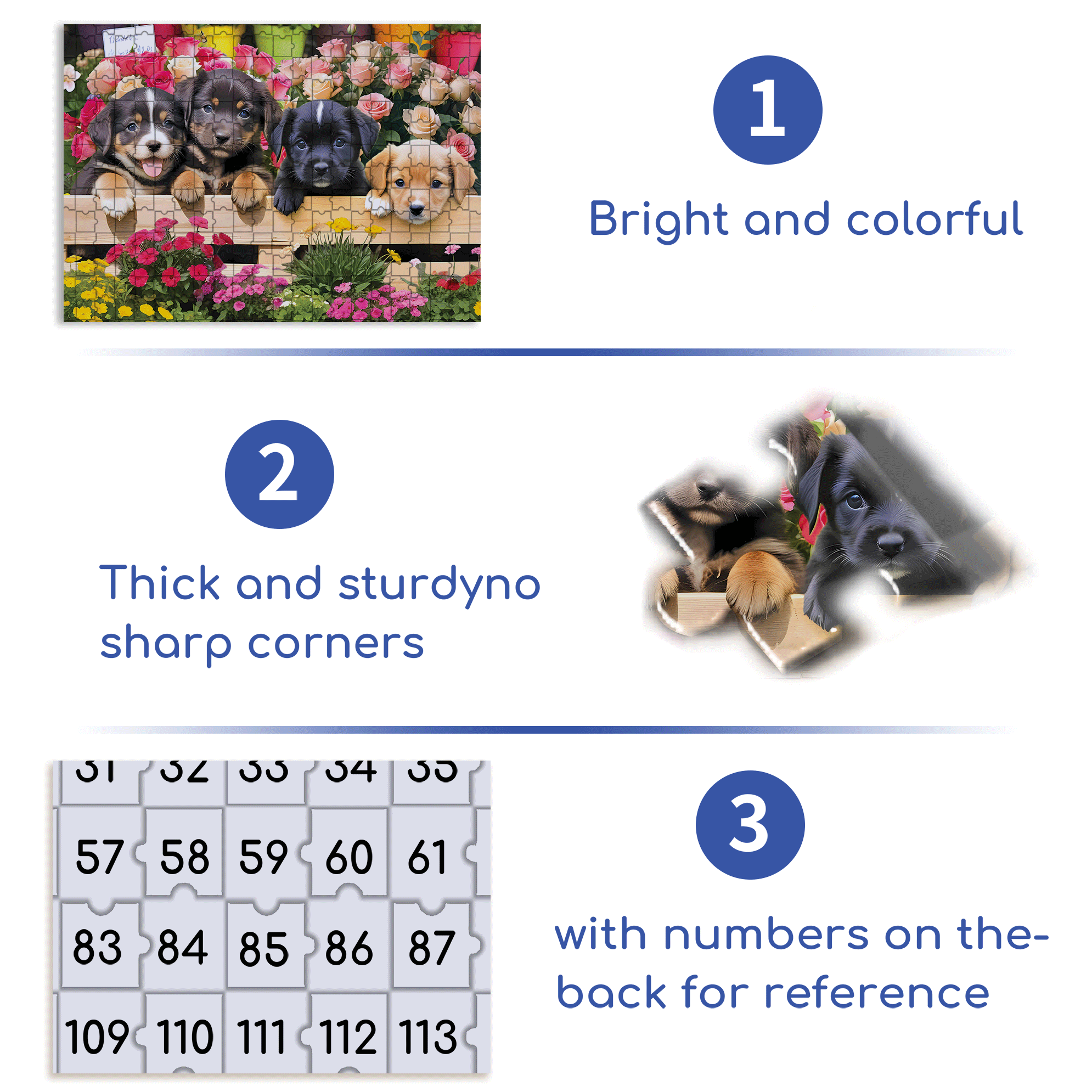 Market Puppies 500pcs/1000pcs Jigsaw Puzzle, Scratch-Resistant, Interactive Family Game & Brain-Boosting DIY Decor, Perfect for Halloween, Christmas & New Year Gifts, Family Puzzle Game