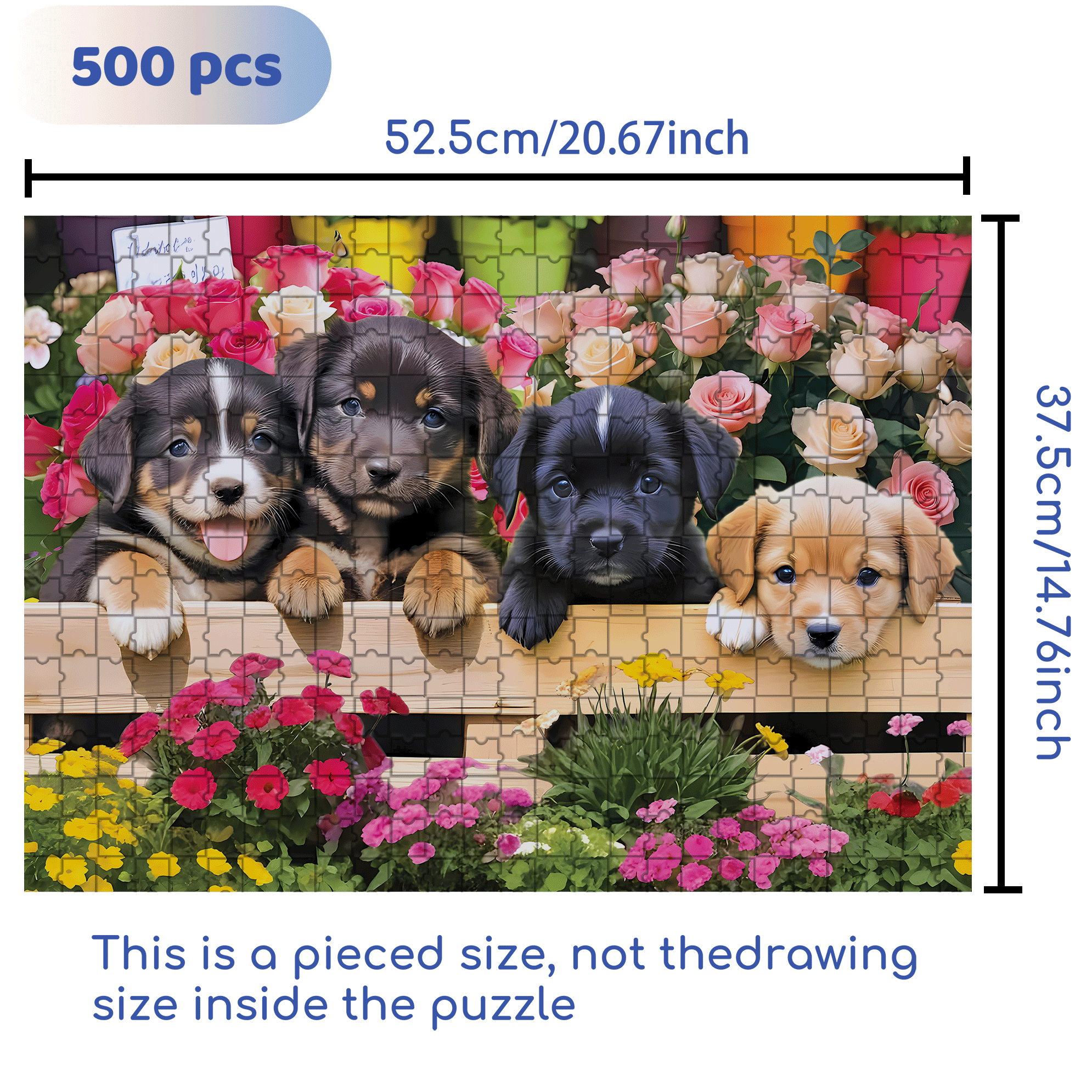 Market Puppies 500pcs/1000pcs Jigsaw Puzzle, Scratch-Resistant, Interactive Family Game & Brain-Boosting DIY Decor, Perfect for Halloween, Christmas & New Year Gifts, Family Puzzle Game