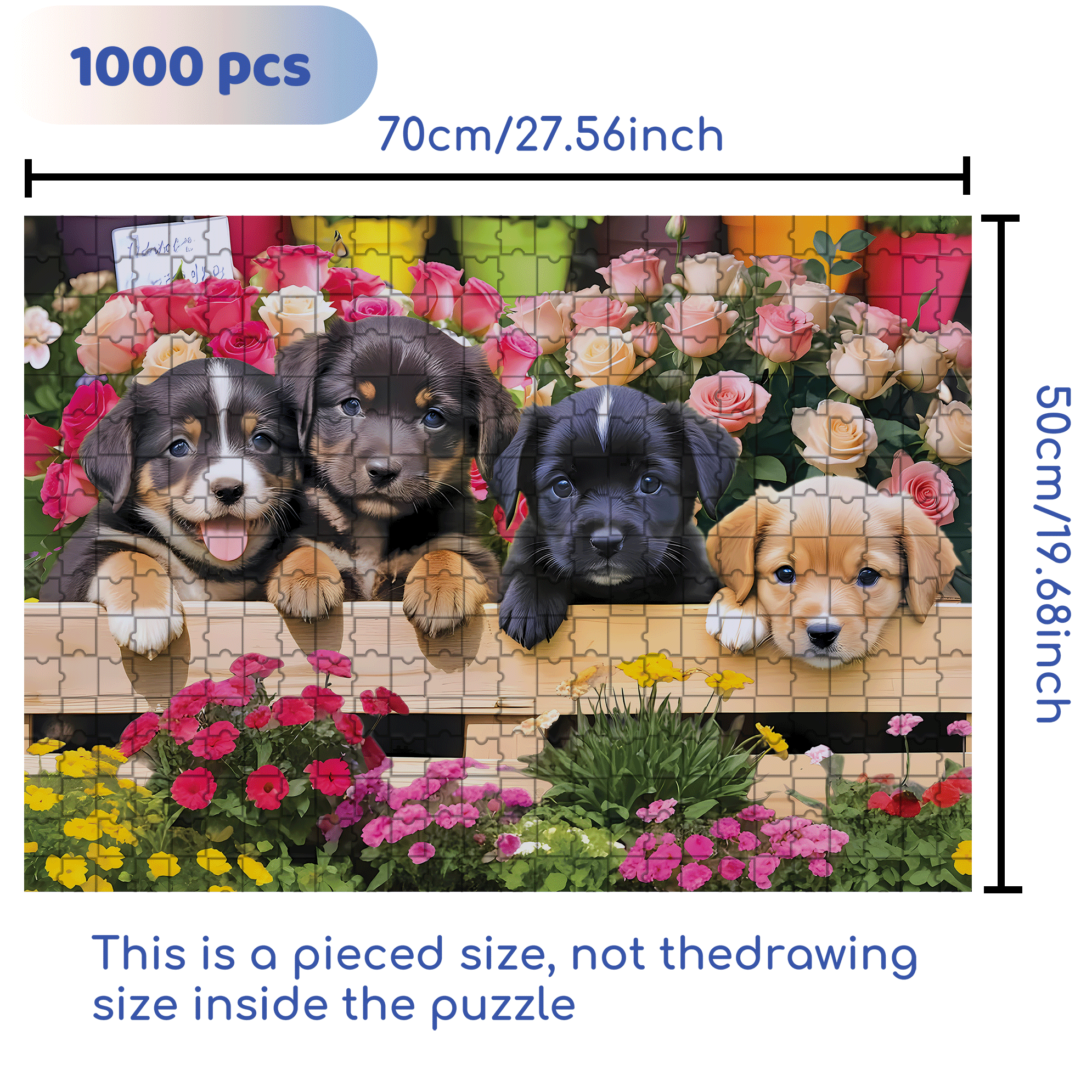 Market Puppies 500pcs/1000pcs Jigsaw Puzzle, Scratch-Resistant, Interactive Family Game & Brain-Boosting DIY Decor, Perfect for Halloween, Christmas & New Year Gifts, Family Puzzle Game