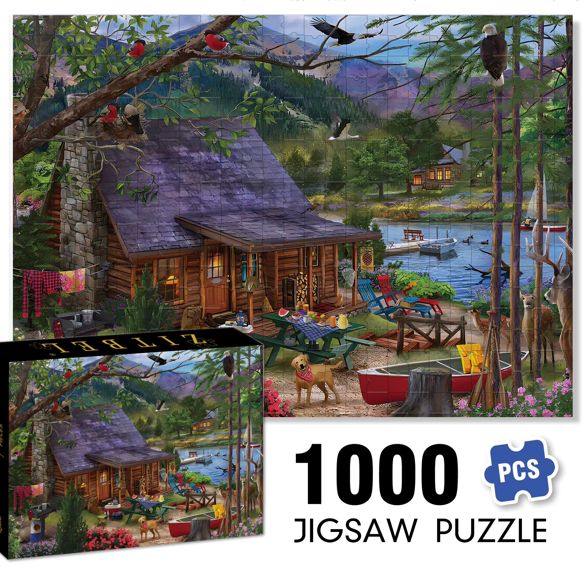 Our Summer Place 500pcs/1000pcs Jigsaw Puzzle, Scratch-Resistant, Interactive Family Game & Brain-Boosting DIY Decor, Perfect for Halloween, Christmas & New Year Gifts, Family Puzzle Game