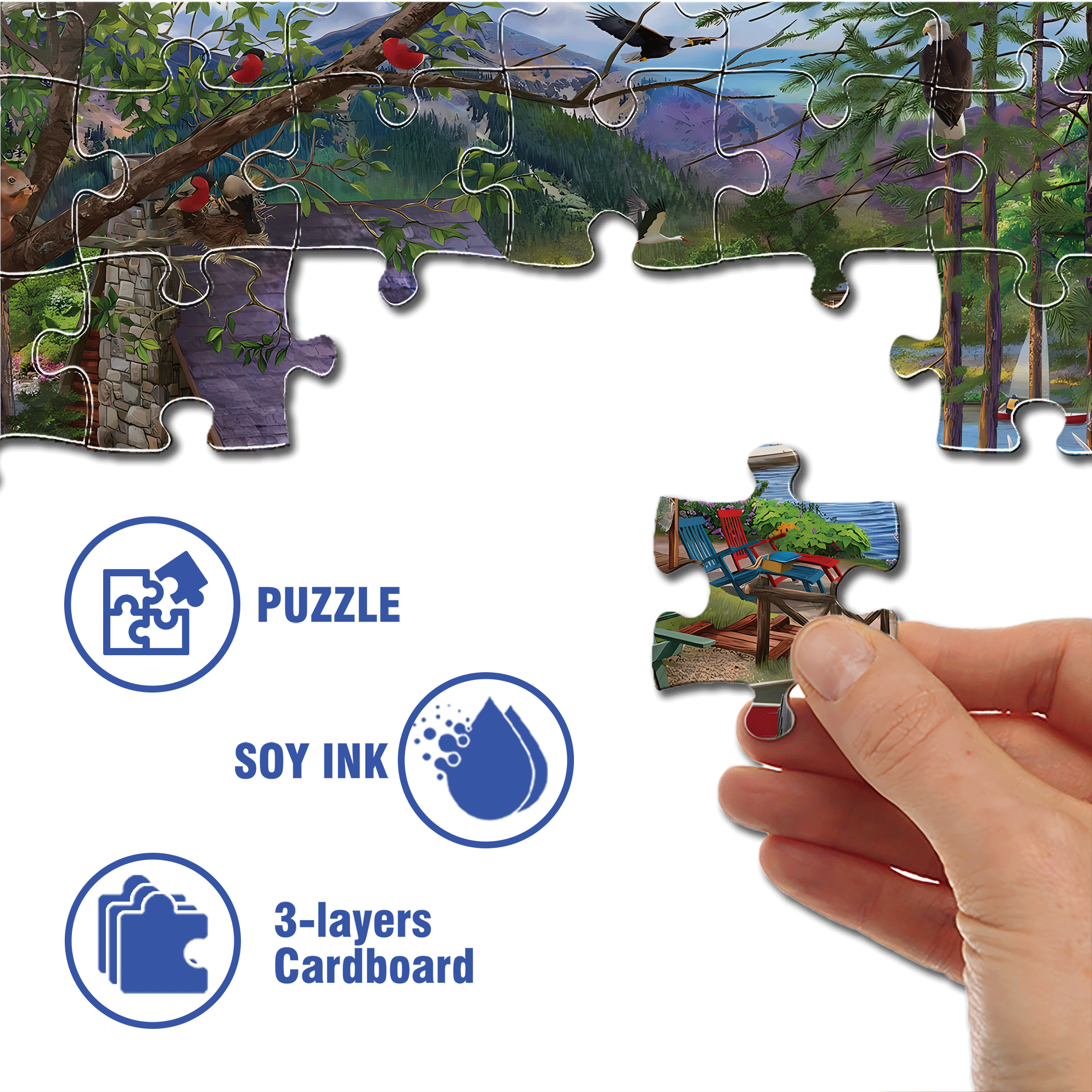 Our Summer Place 500pcs/1000pcs Jigsaw Puzzle, Scratch-Resistant, Interactive Family Game & Brain-Boosting DIY Decor, Perfect for Halloween, Christmas & New Year Gifts, Family Puzzle Game