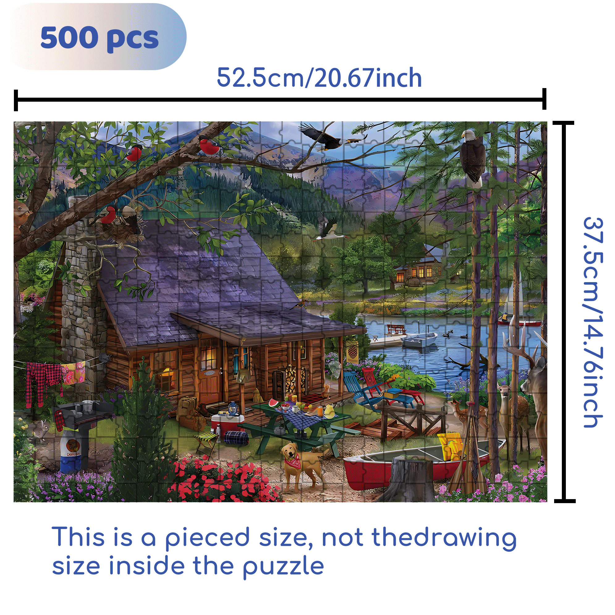 Our Summer Place 500pcs/1000pcs Jigsaw Puzzle, Scratch-Resistant, Interactive Family Game & Brain-Boosting DIY Decor, Perfect for Halloween, Christmas & New Year Gifts, Family Puzzle Game