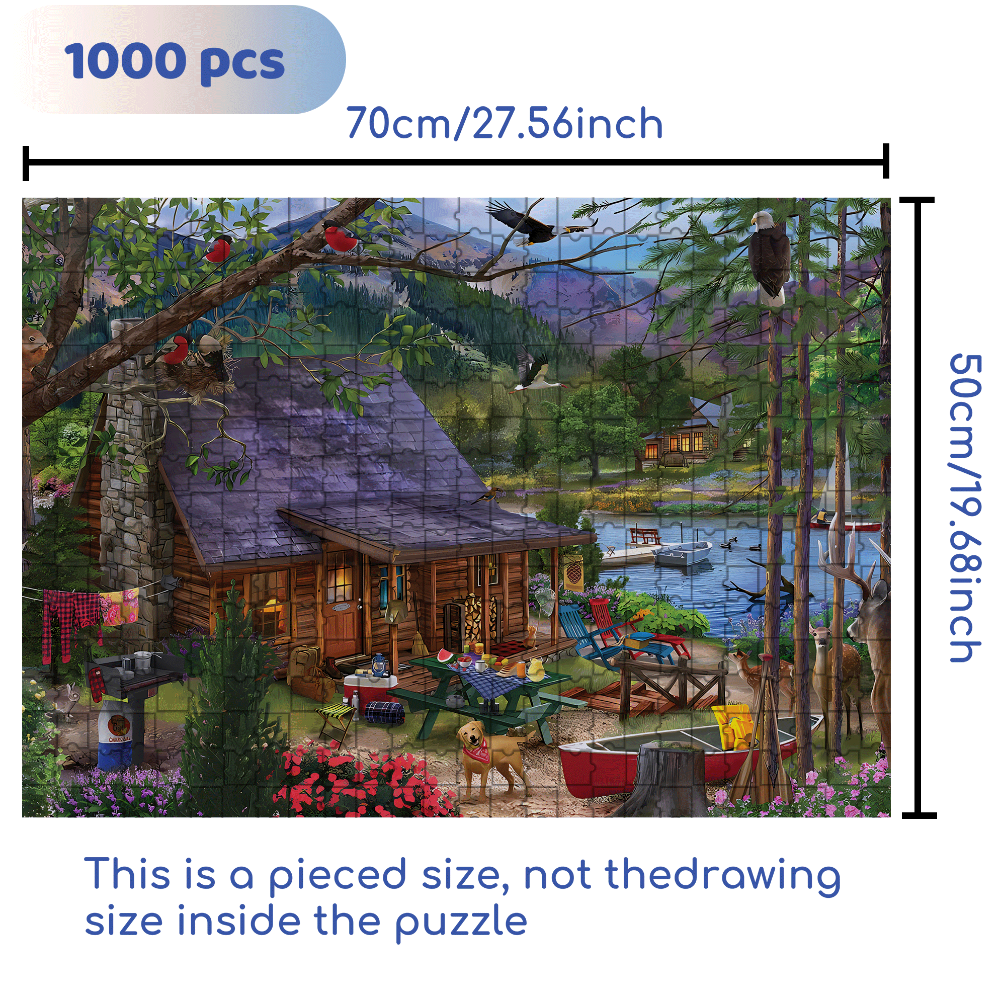 Our Summer Place 500pcs/1000pcs Jigsaw Puzzle, Scratch-Resistant, Interactive Family Game & Brain-Boosting DIY Decor, Perfect for Halloween, Christmas & New Year Gifts, Family Puzzle Game