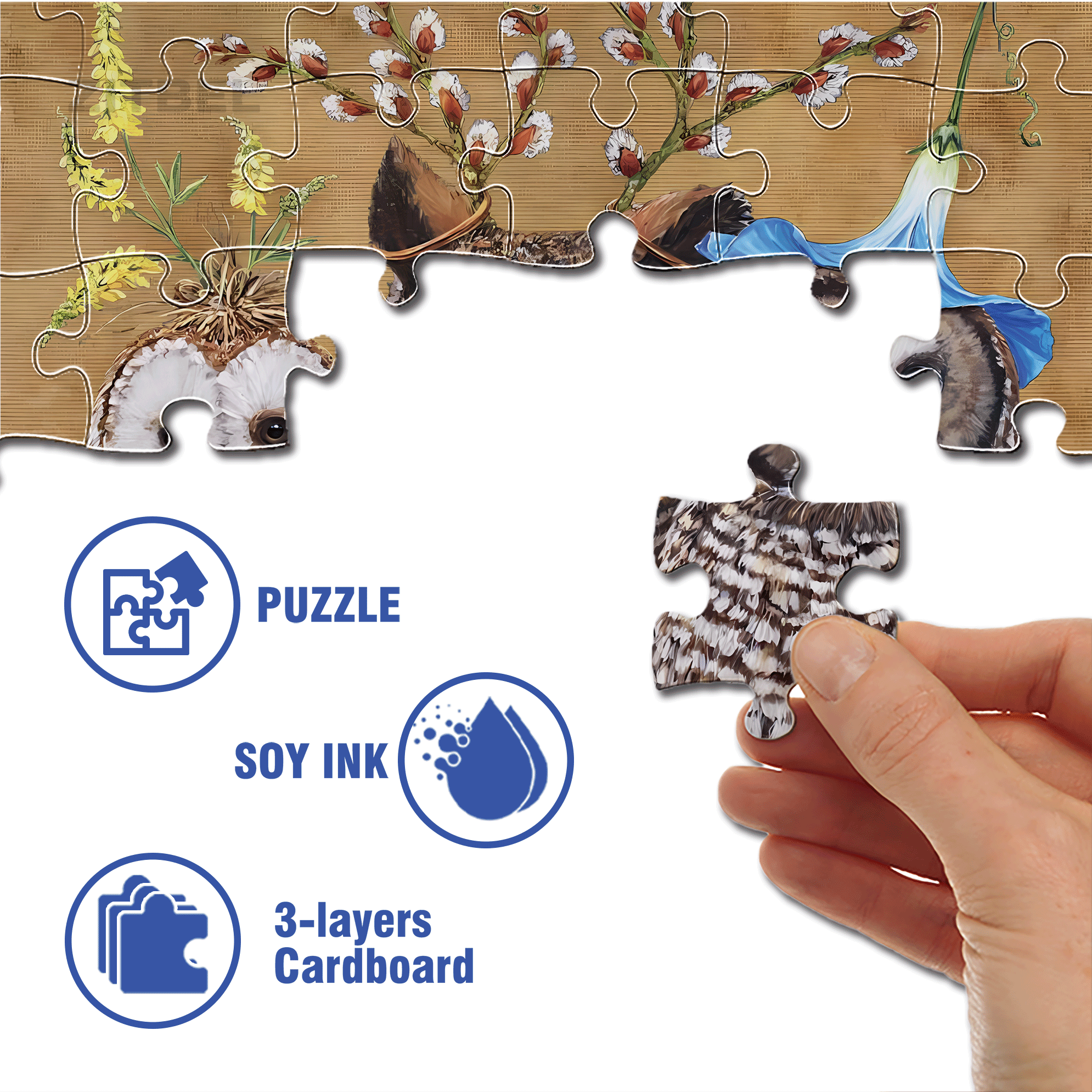 Owl Family 500pcs/1000pcs Jigsaw Puzzle, Scratch-Resistant, Interactive Family Game & Brain-Boosting DIY Decor, Perfect for Halloween, Christmas & New Year Gifts, Family Puzzle Game