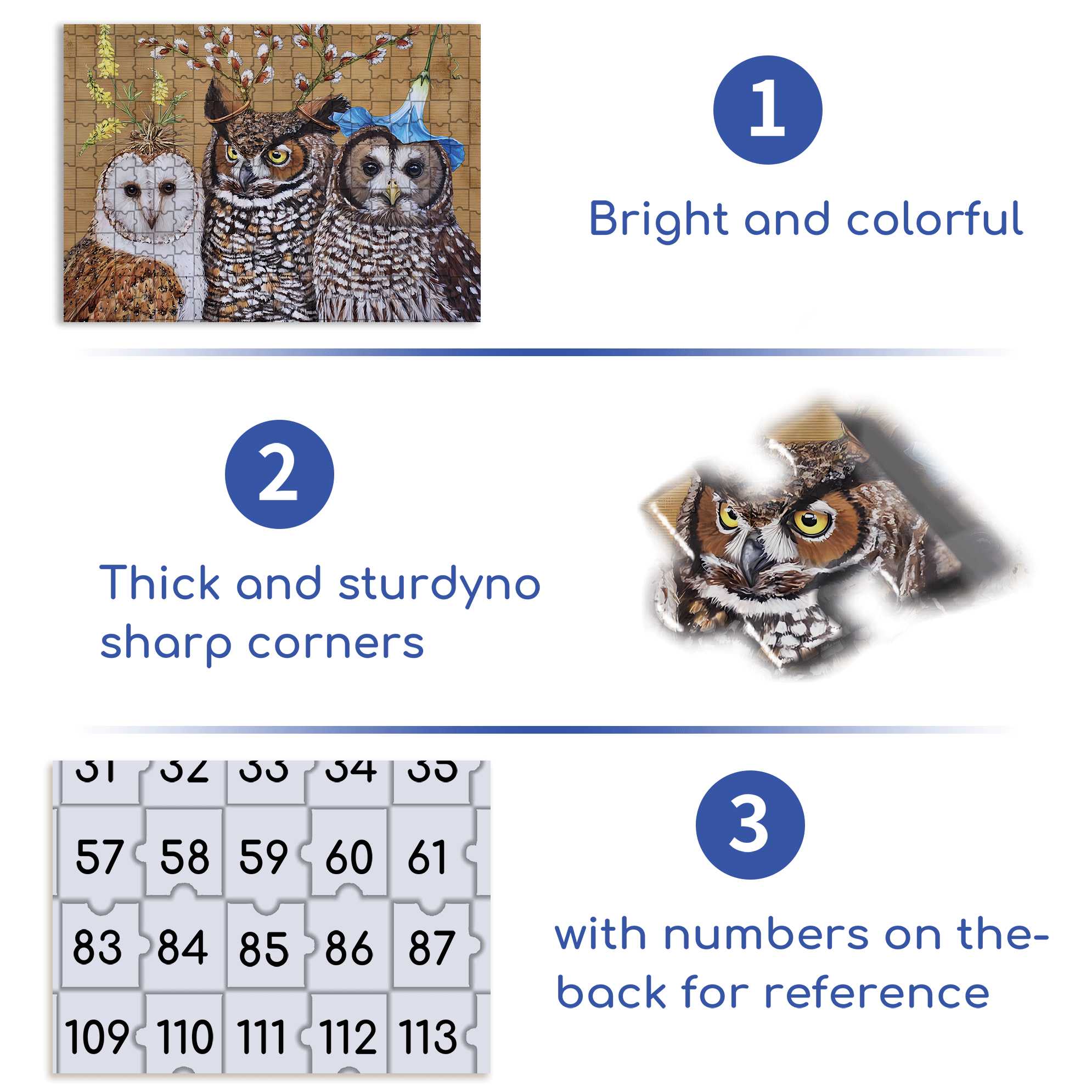 Owl Family 500pcs/1000pcs Jigsaw Puzzle, Scratch-Resistant, Interactive Family Game & Brain-Boosting DIY Decor, Perfect for Halloween, Christmas & New Year Gifts, Family Puzzle Game