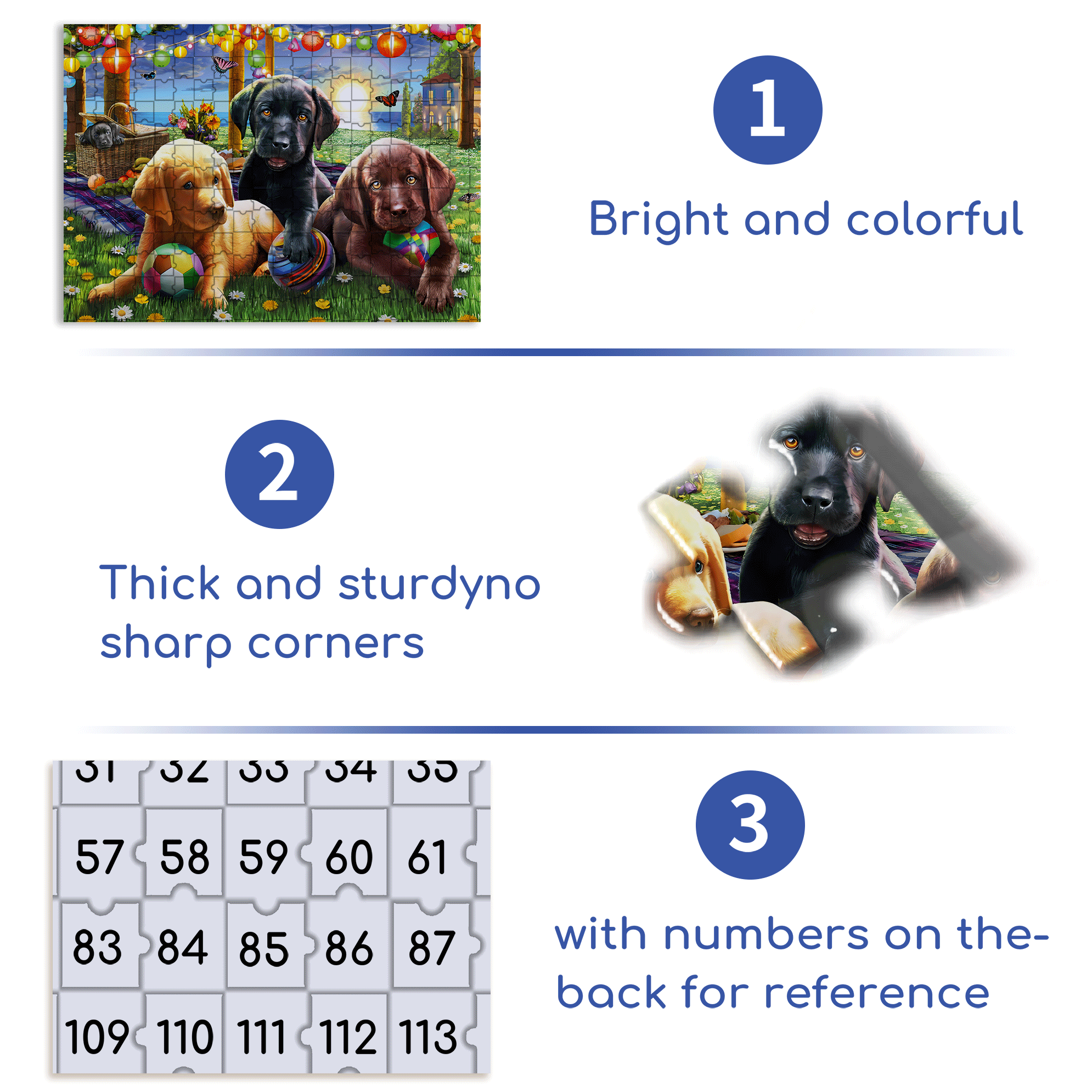 Puppy Picnic 500pcs/1000pcs Jigsaw Puzzle, Scratch-Resistant, Interactive Family Game & Brain-Boosting DIY Decor, Perfect for Halloween, Christmas & New Year Gifts, Family Puzzle Game