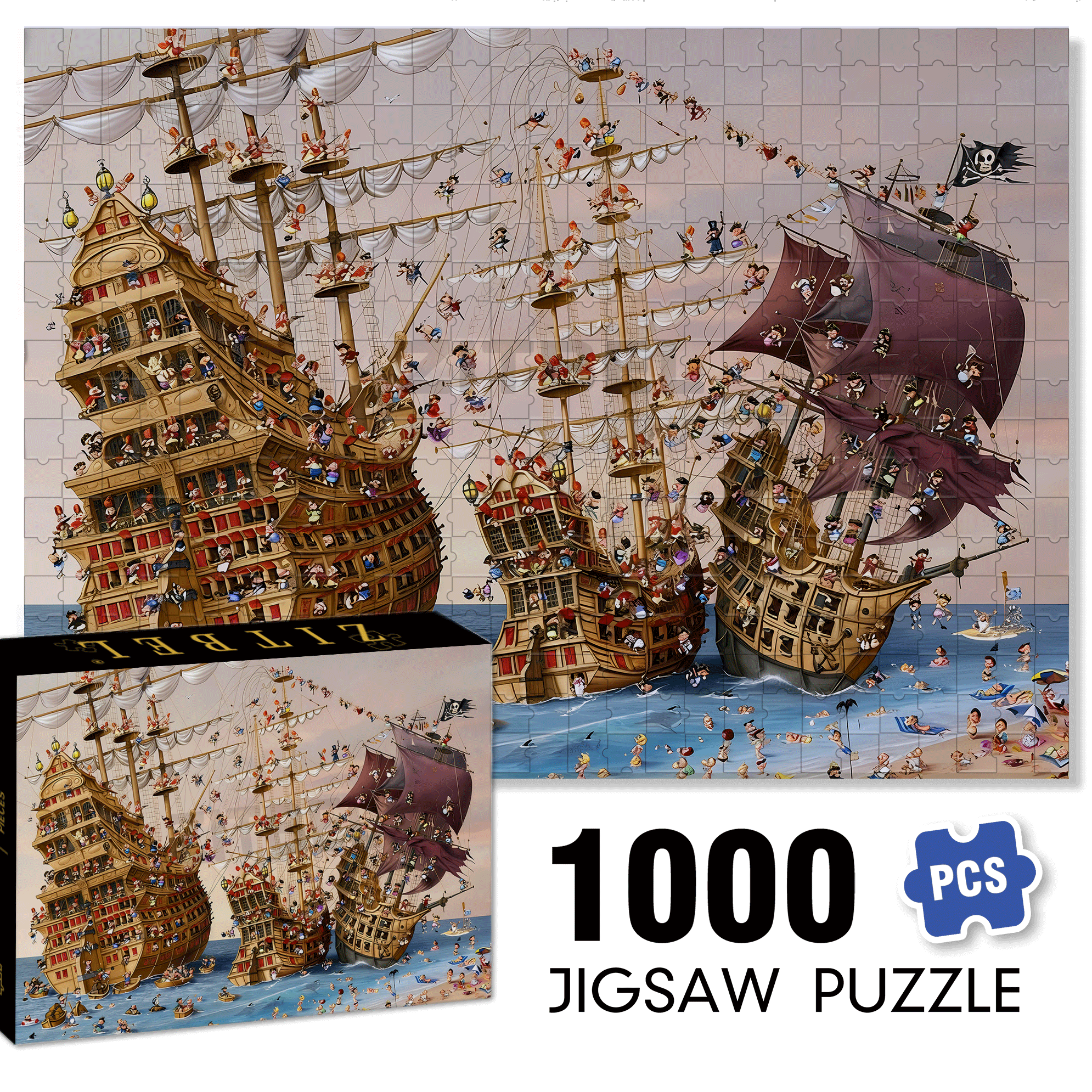 Ready To Depart 500pcs/1000pcs Jigsaw Puzzle, Scratch-Resistant, Interactive Family Game & Brain-Boosting DIY Decor, Perfect for Halloween, Christmas & New Year Gifts, Family Puzzle Game