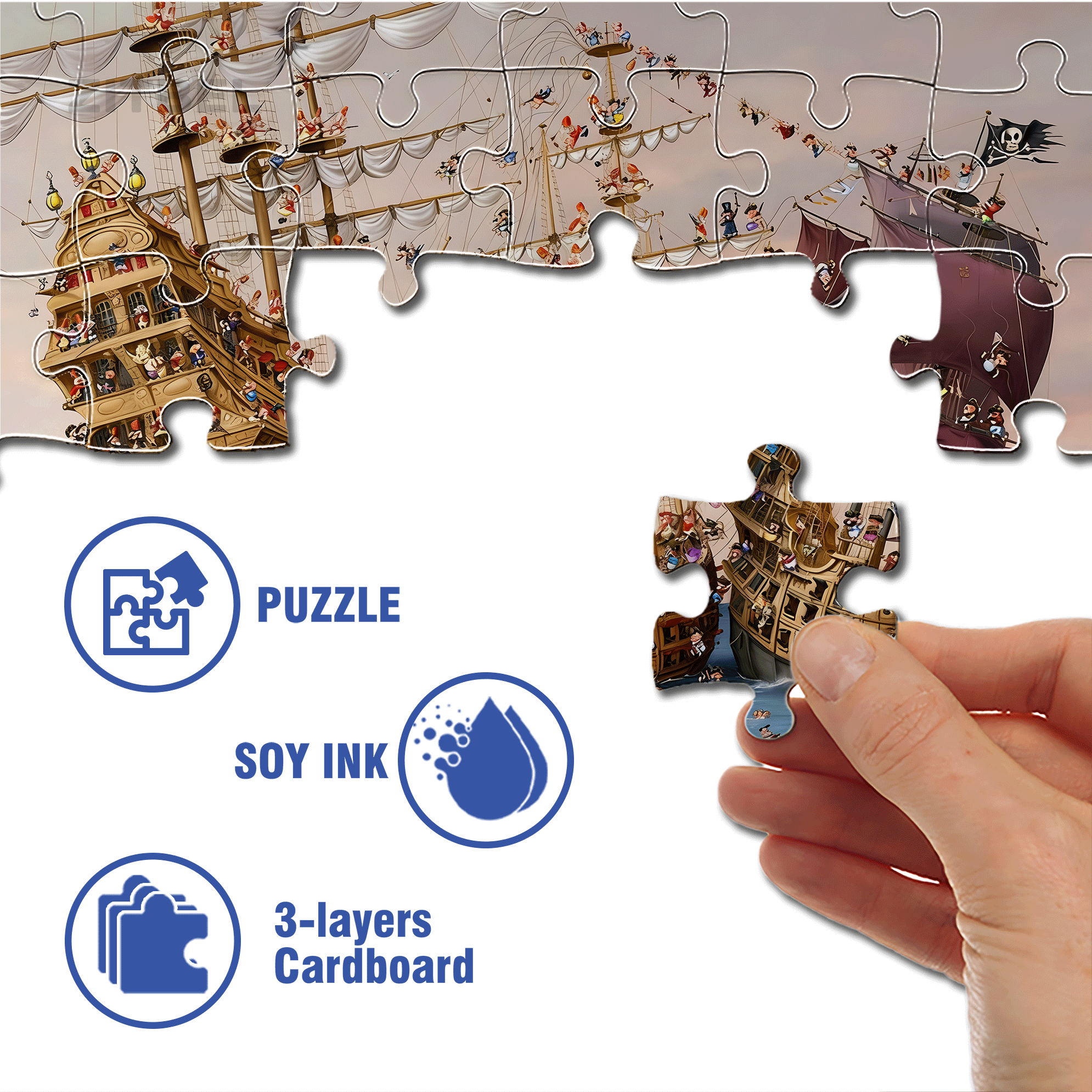 Ready To Depart 500pcs/1000pcs Jigsaw Puzzle, Scratch-Resistant, Interactive Family Game & Brain-Boosting DIY Decor, Perfect for Halloween, Christmas & New Year Gifts, Family Puzzle Game