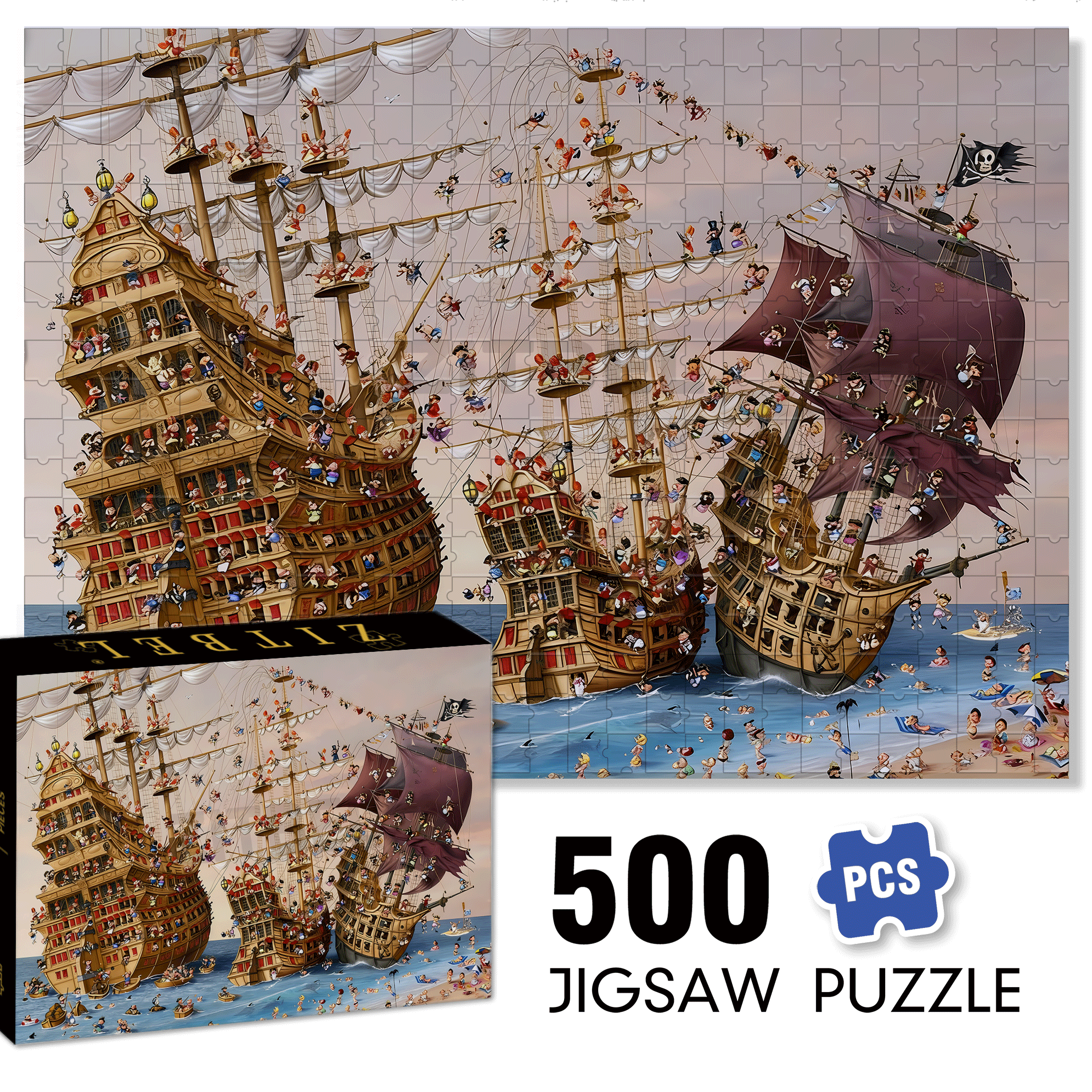 Ready To Depart 500pcs/1000pcs Jigsaw Puzzle, Scratch-Resistant, Interactive Family Game & Brain-Boosting DIY Decor, Perfect for Halloween, Christmas & New Year Gifts, Family Puzzle Game