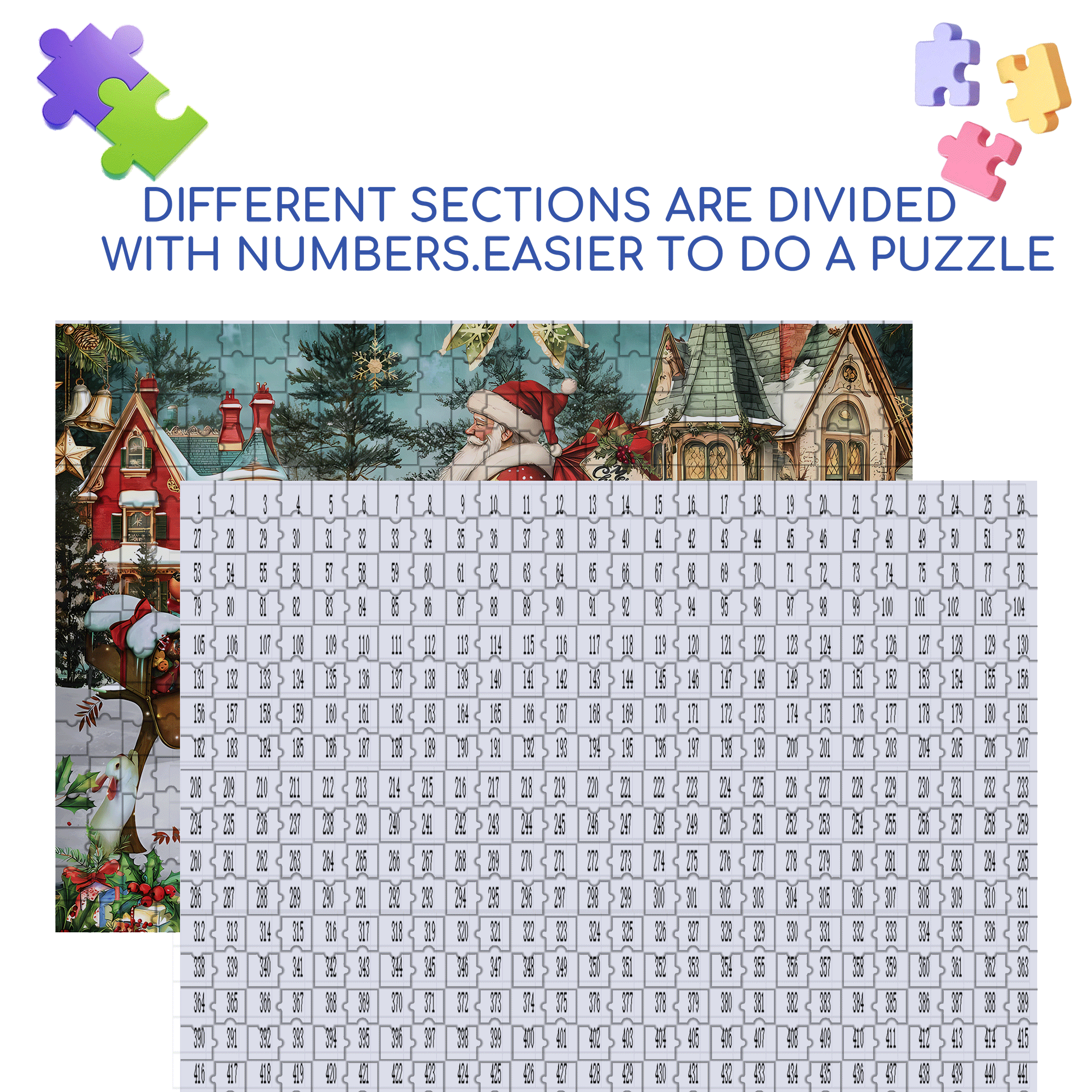 Santa Deliveries 500pcs/1000pcs Jigsaw Puzzle, Scratch-Resistant, Interactive Family Game & Brain-Boosting DIY Decor, Perfect for Halloween, Christmas & New Year Gifts, Family Puzzle Game
