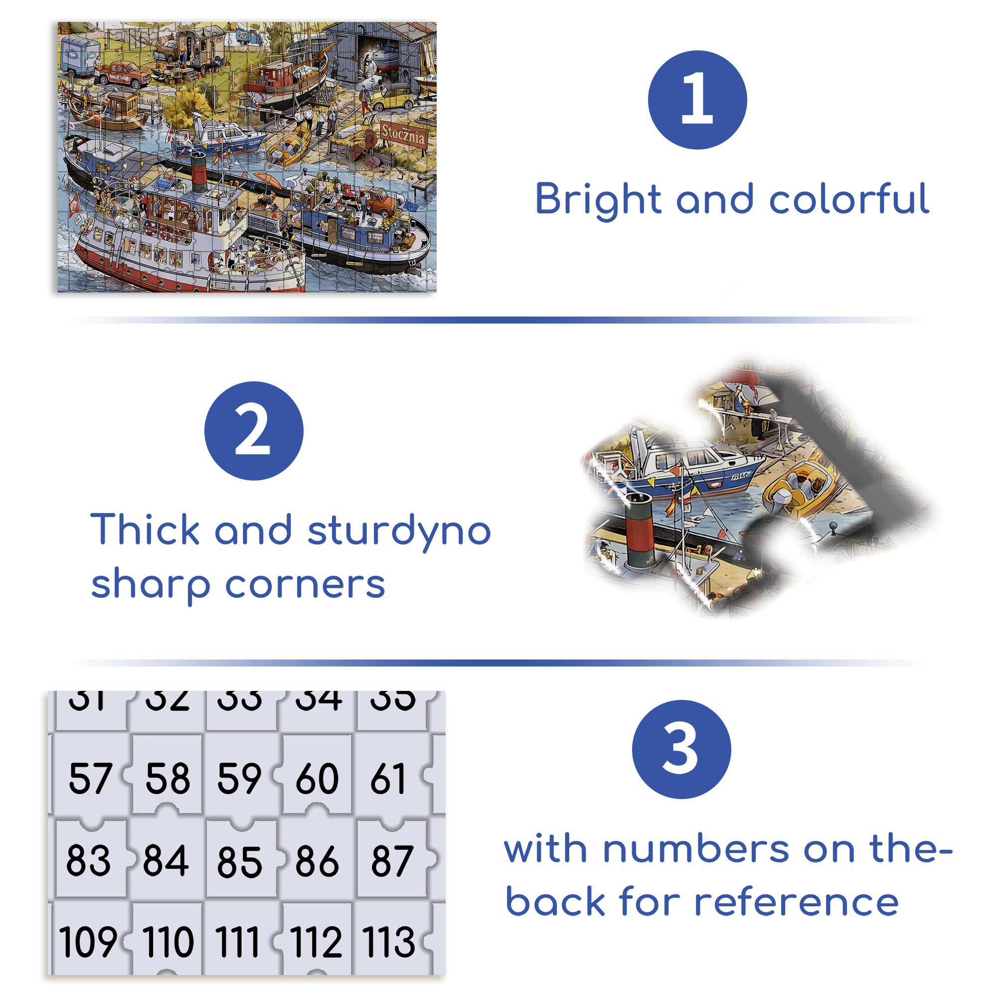 Small Town Pier 500pcs/1000pcs Jigsaw Puzzle, Scratch-Resistant, Interactive Family Game & Brain-Boosting DIY Decor, Perfect for Halloween, Christmas & New Year Gifts, Family Puzzle Game