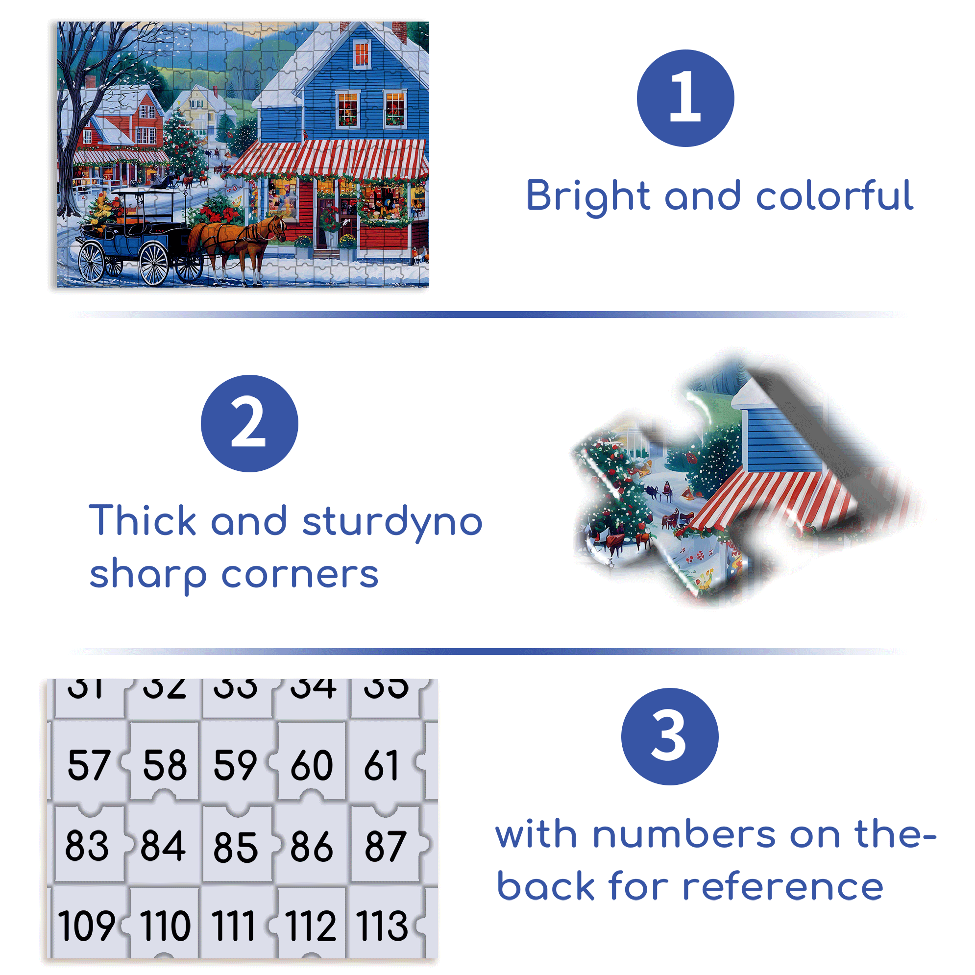 Small Blue Town Story 500pcs/1000pcs Jigsaw Puzzle, Scratch-Resistant, Interactive Family Game & Brain-Boosting DIY Decor, Perfect for Halloween, Christmas & New Year Gifts, Family Puzzle Game