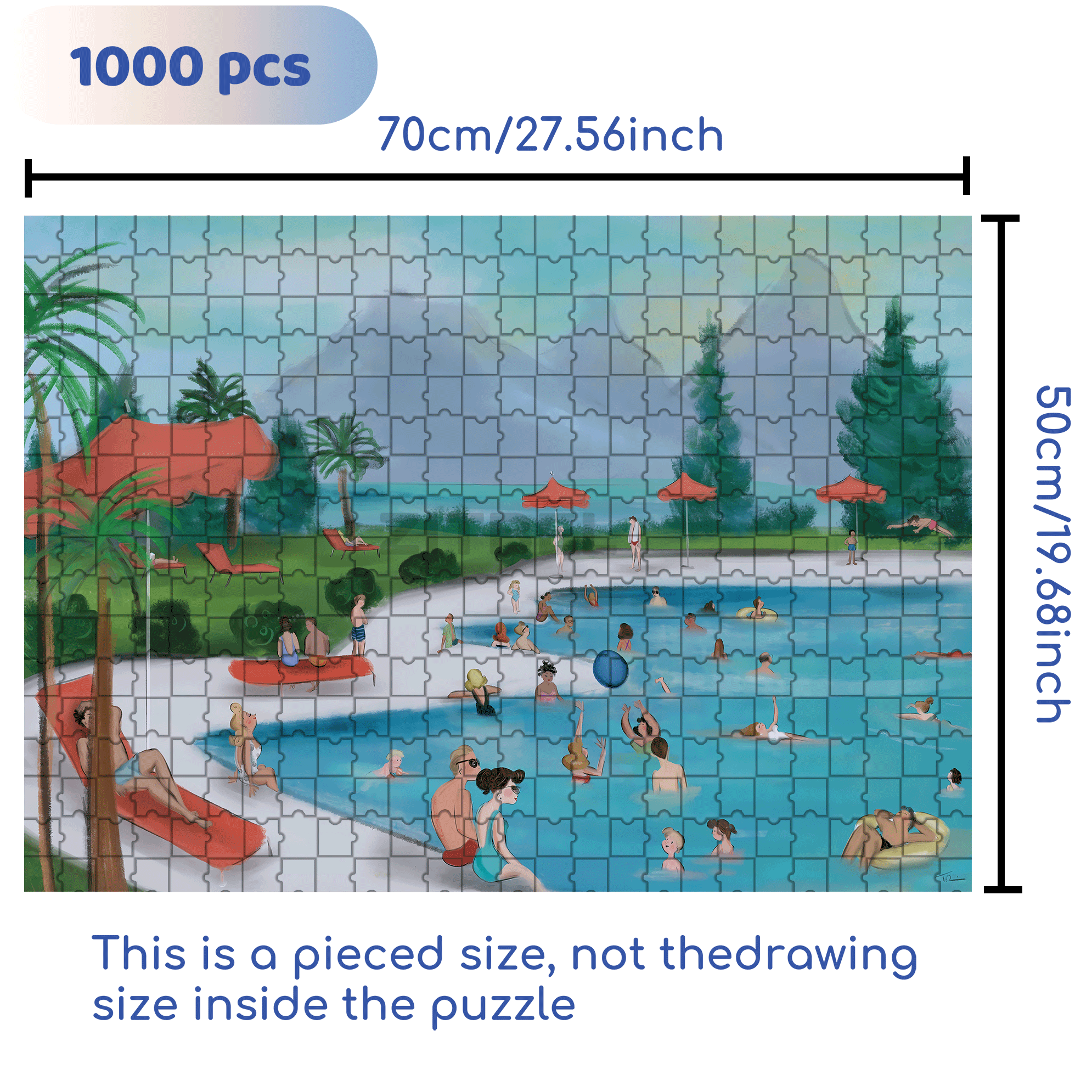 Splish Splash 500pcs/1000pcs Jigsaw Puzzle, Scratch-Resistant, Interactive Family Game & Brain-Boosting DIY Decor, Perfect for Halloween, Christmas & New Year Gifts, Family Puzzle Game