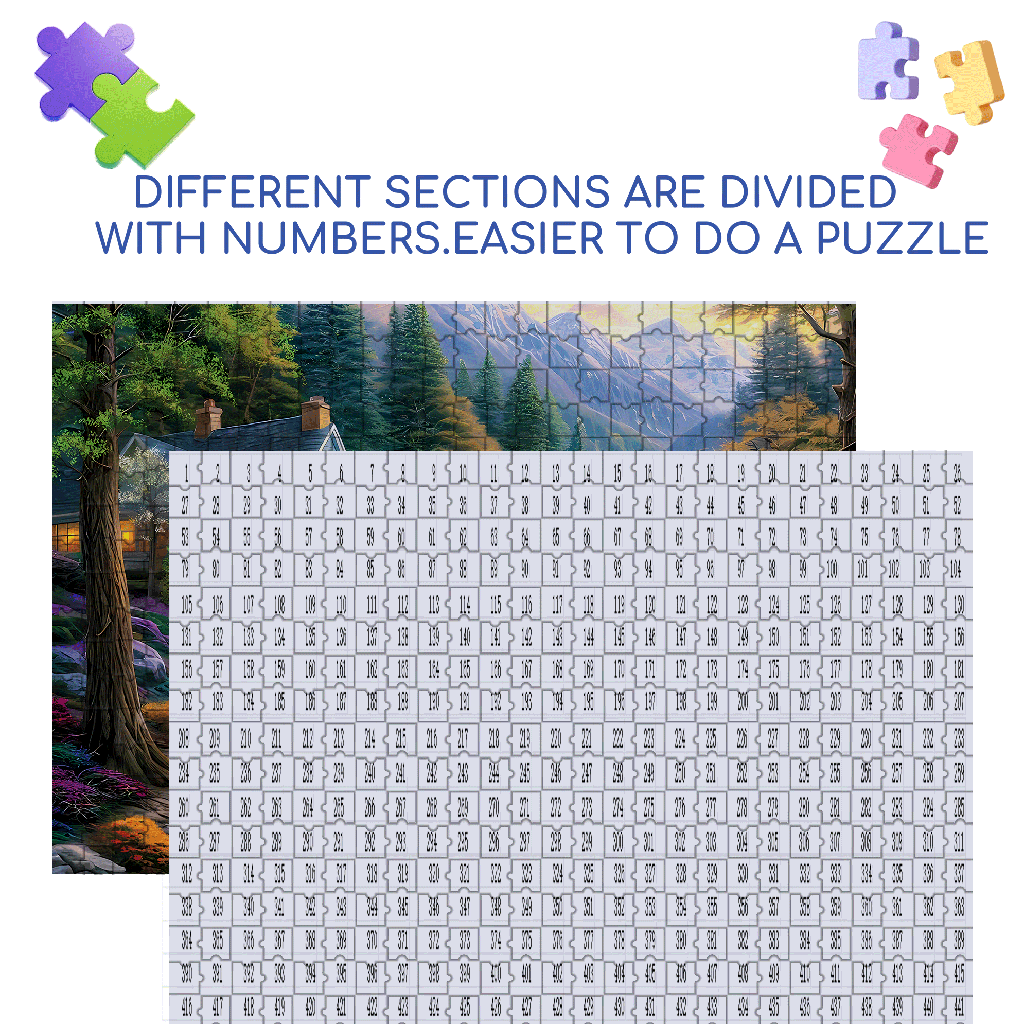 Spring Bridge 500pcs/1000pcs Jigsaw Puzzle, Scratch-Resistant, Interactive Family Game & Brain-Boosting DIY Decor, Perfect for Halloween, Christmas & New Year Gifts, Family Puzzle Game