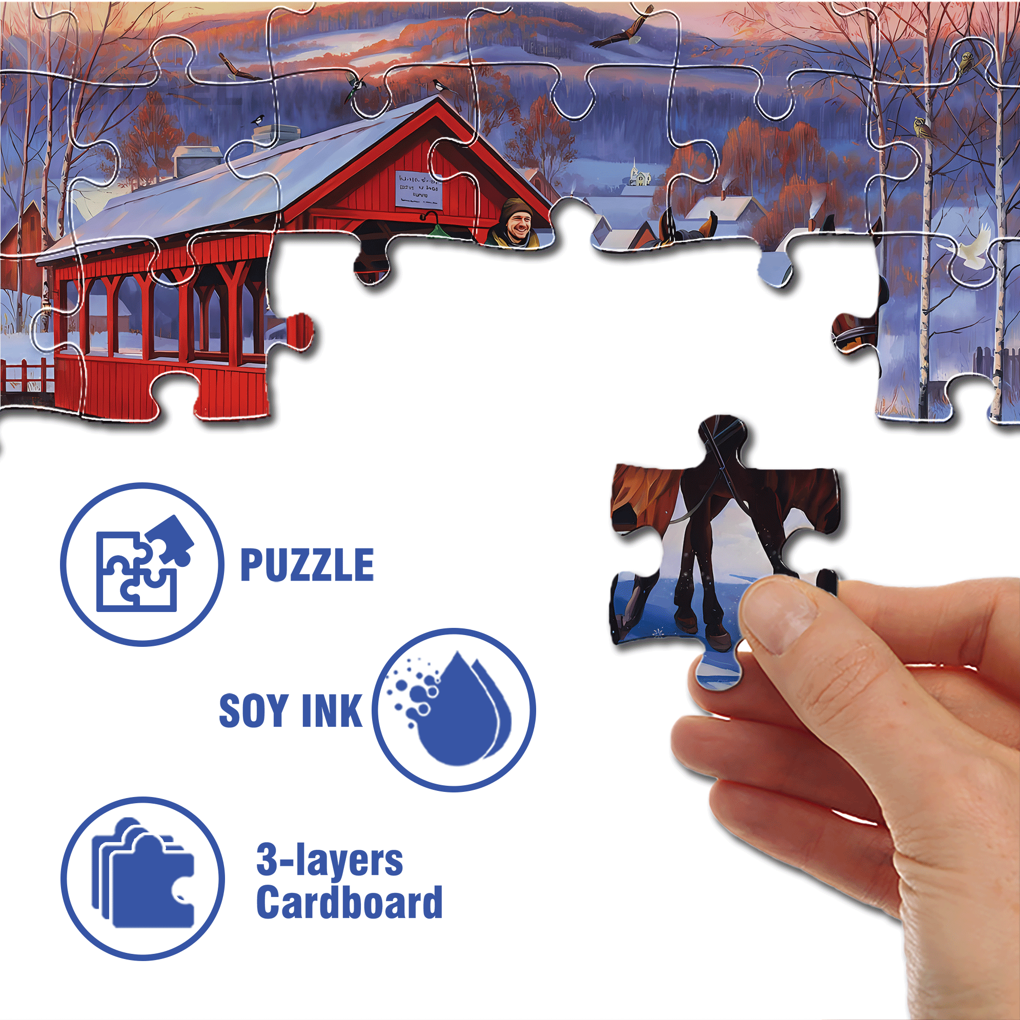 Sunset Ride 500pcs/1000pcs Jigsaw Puzzle, Scratch-Resistant, Interactive Family Game & Brain-Boosting DIY Decor, Perfect for Halloween, Christmas & New Year Gifts, Family Puzzle Game