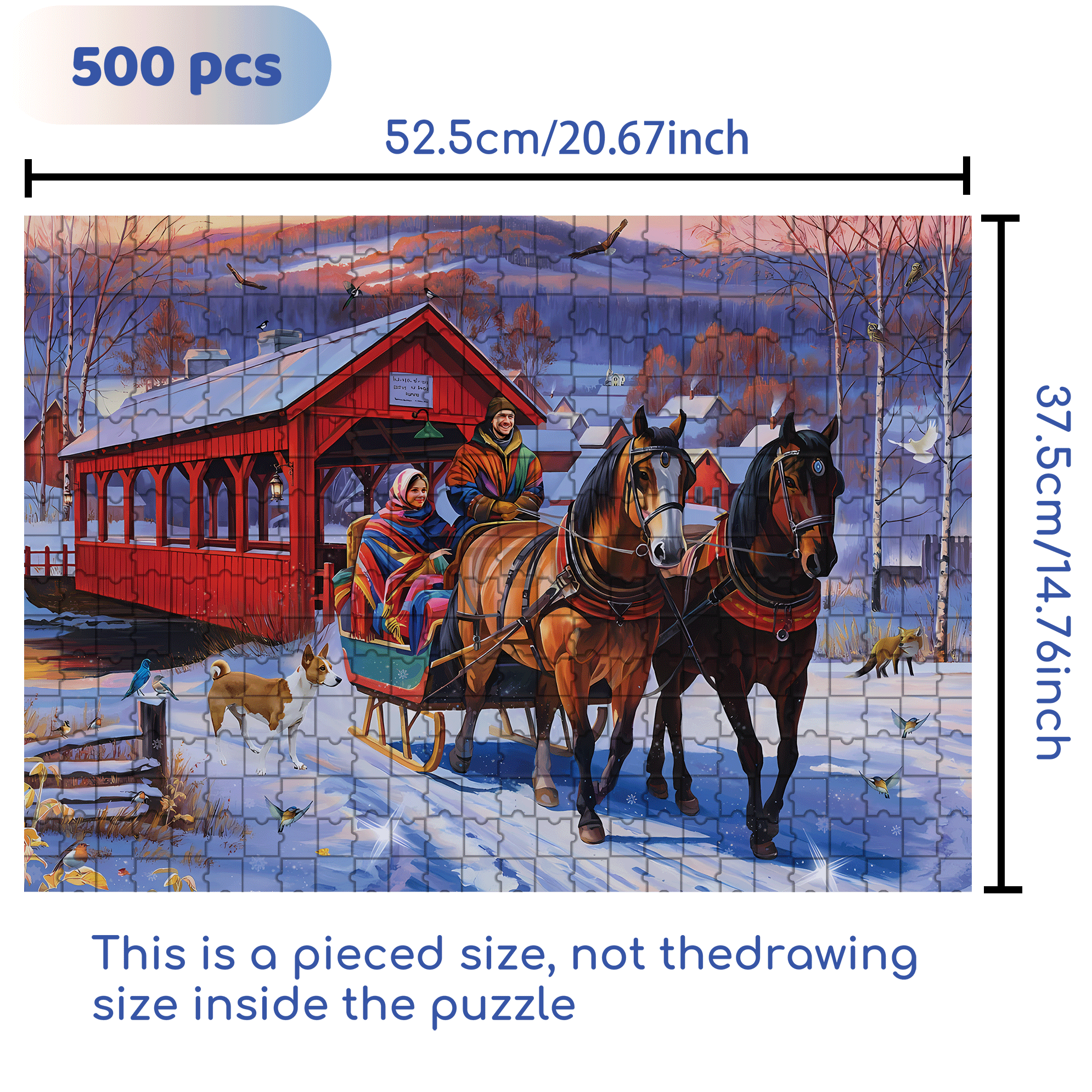 Sunset Ride 500pcs/1000pcs Jigsaw Puzzle, Scratch-Resistant, Interactive Family Game & Brain-Boosting DIY Decor, Perfect for Halloween, Christmas & New Year Gifts, Family Puzzle Game