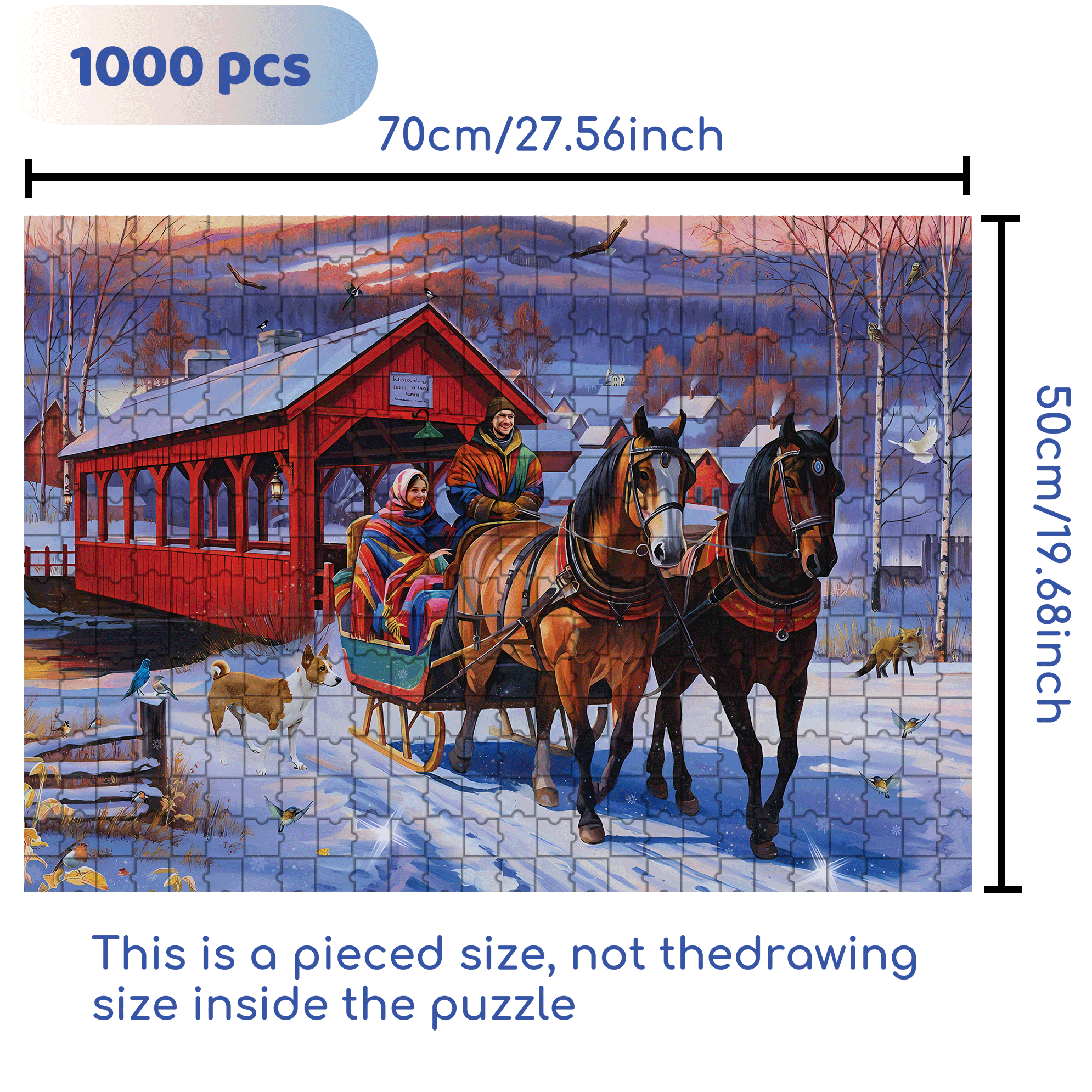 Sunset Ride 500pcs/1000pcs Jigsaw Puzzle, Scratch-Resistant, Interactive Family Game & Brain-Boosting DIY Decor, Perfect for Halloween, Christmas & New Year Gifts, Family Puzzle Game