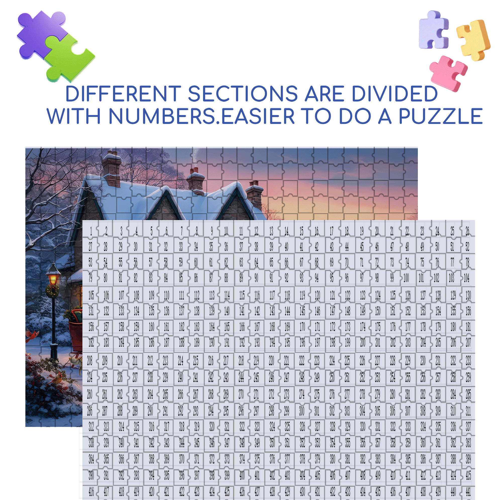 That Holiday Glow 500pcs/1000pcs Jigsaw Puzzle, Scratch-Resistant, Interactive Family Game & Brain-Boosting DIY Decor, Perfect for Halloween, Christmas & New Year Gifts, Family Puzzle Game