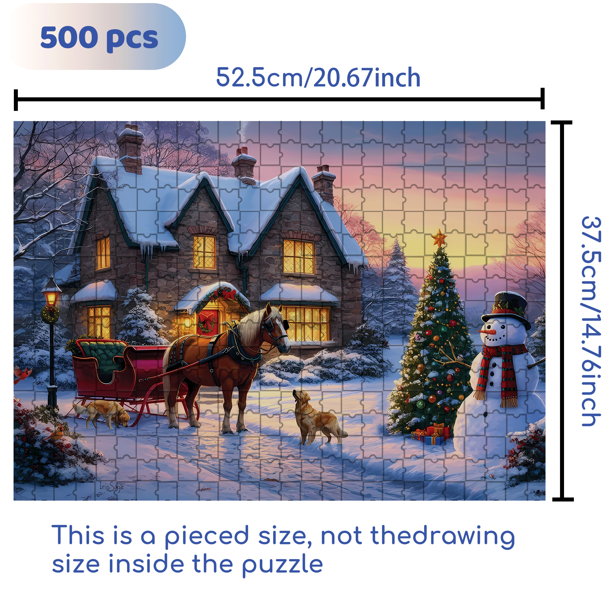 That Holiday Glow 500pcs/1000pcs Jigsaw Puzzle, Scratch-Resistant, Interactive Family Game & Brain-Boosting DIY Decor, Perfect for Halloween, Christmas & New Year Gifts, Family Puzzle Game