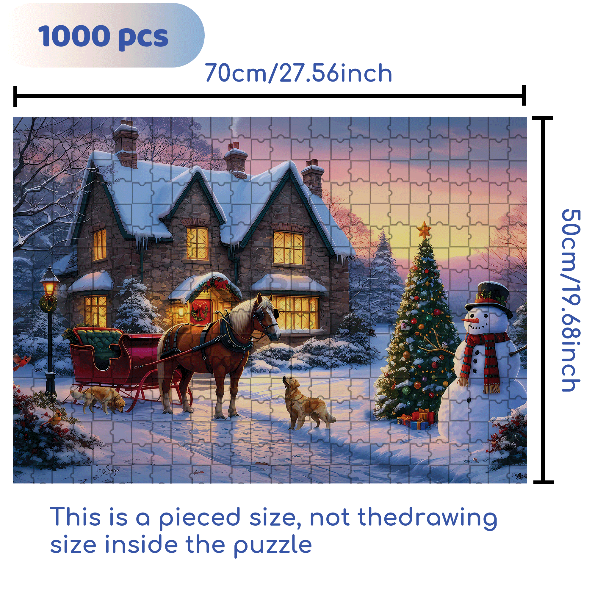 That Holiday Glow 500pcs/1000pcs Jigsaw Puzzle, Scratch-Resistant, Interactive Family Game & Brain-Boosting DIY Decor, Perfect for Halloween, Christmas & New Year Gifts, Family Puzzle Game