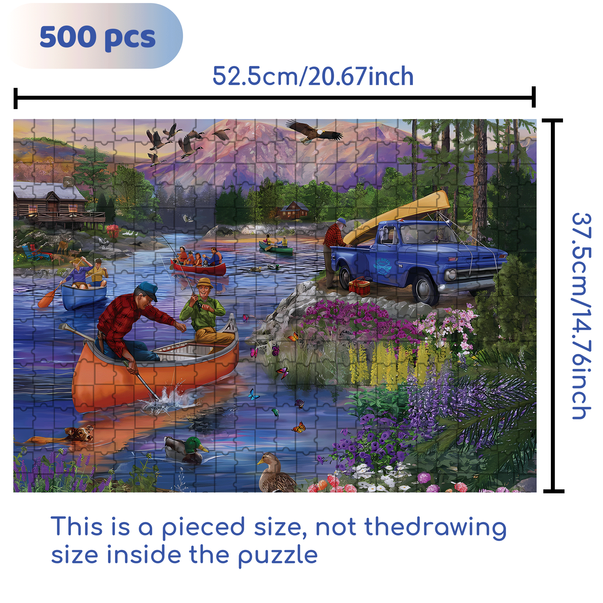 The Canoe Crowd 500pcs/1000pcs Jigsaw Puzzle, Scratch-Resistant, Interactive Family Game & Brain-Boosting DIY Decor, Perfect for Halloween, Christmas & New Year Gifts, Family Puzzle Game