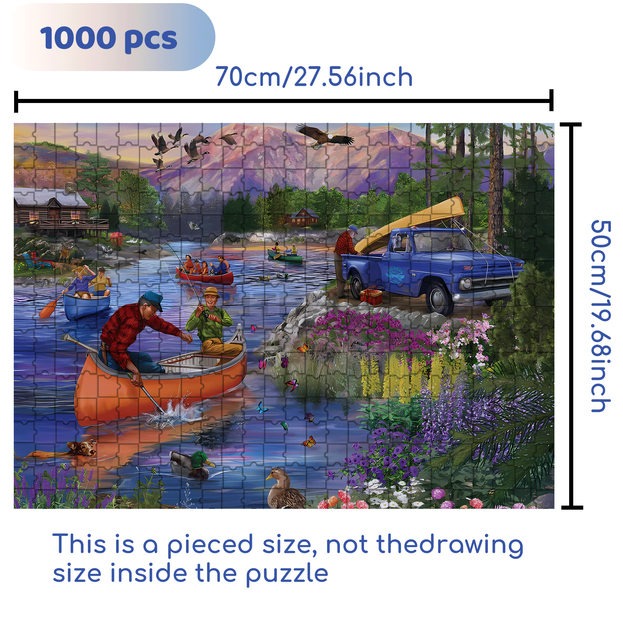 The Canoe Crowd 500pcs/1000pcs Jigsaw Puzzle, Scratch-Resistant, Interactive Family Game & Brain-Boosting DIY Decor, Perfect for Halloween, Christmas & New Year Gifts, Family Puzzle Game