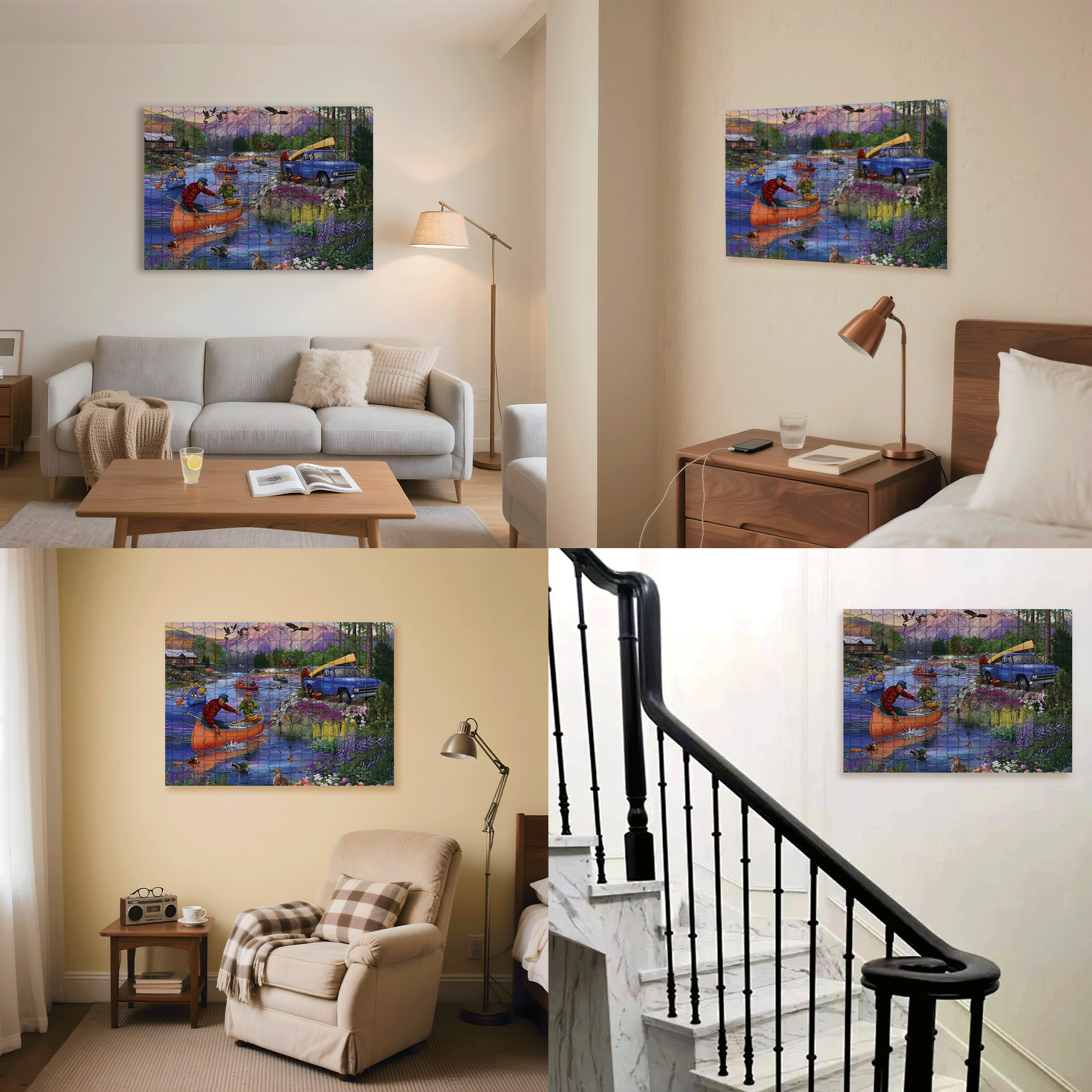 The Canoe Crowd 500pcs/1000pcs Jigsaw Puzzle, Scratch-Resistant, Interactive Family Game & Brain-Boosting DIY Decor, Perfect for Halloween, Christmas & New Year Gifts, Family Puzzle Game