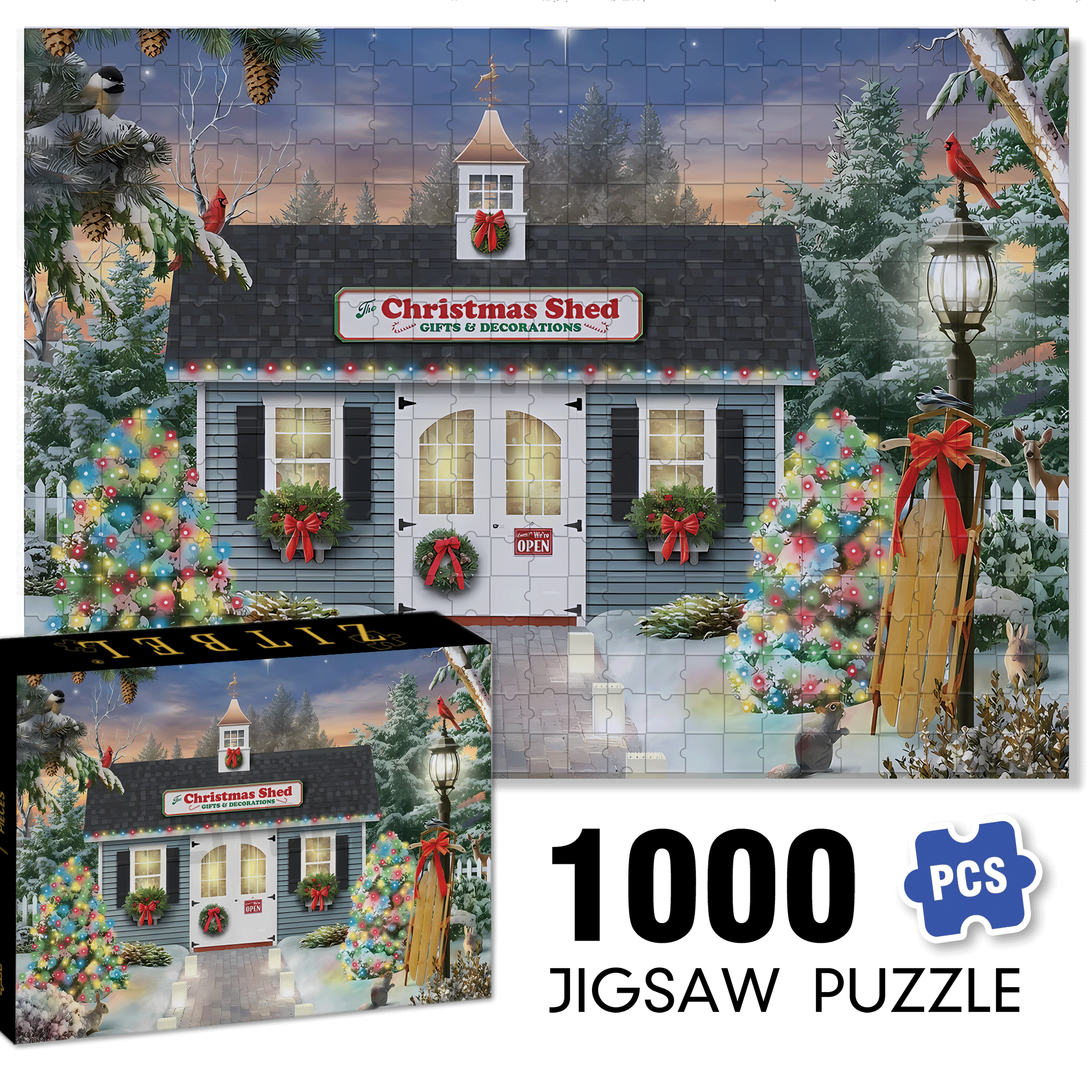 The Christmas Shed 500pcs/1000pcs Jigsaw Puzzle, Scratch-Resistant, Interactive Family Game & Brain-Boosting DIY Decor, Perfect for Halloween, Christmas & New Year Gifts, Family Puzzle Game