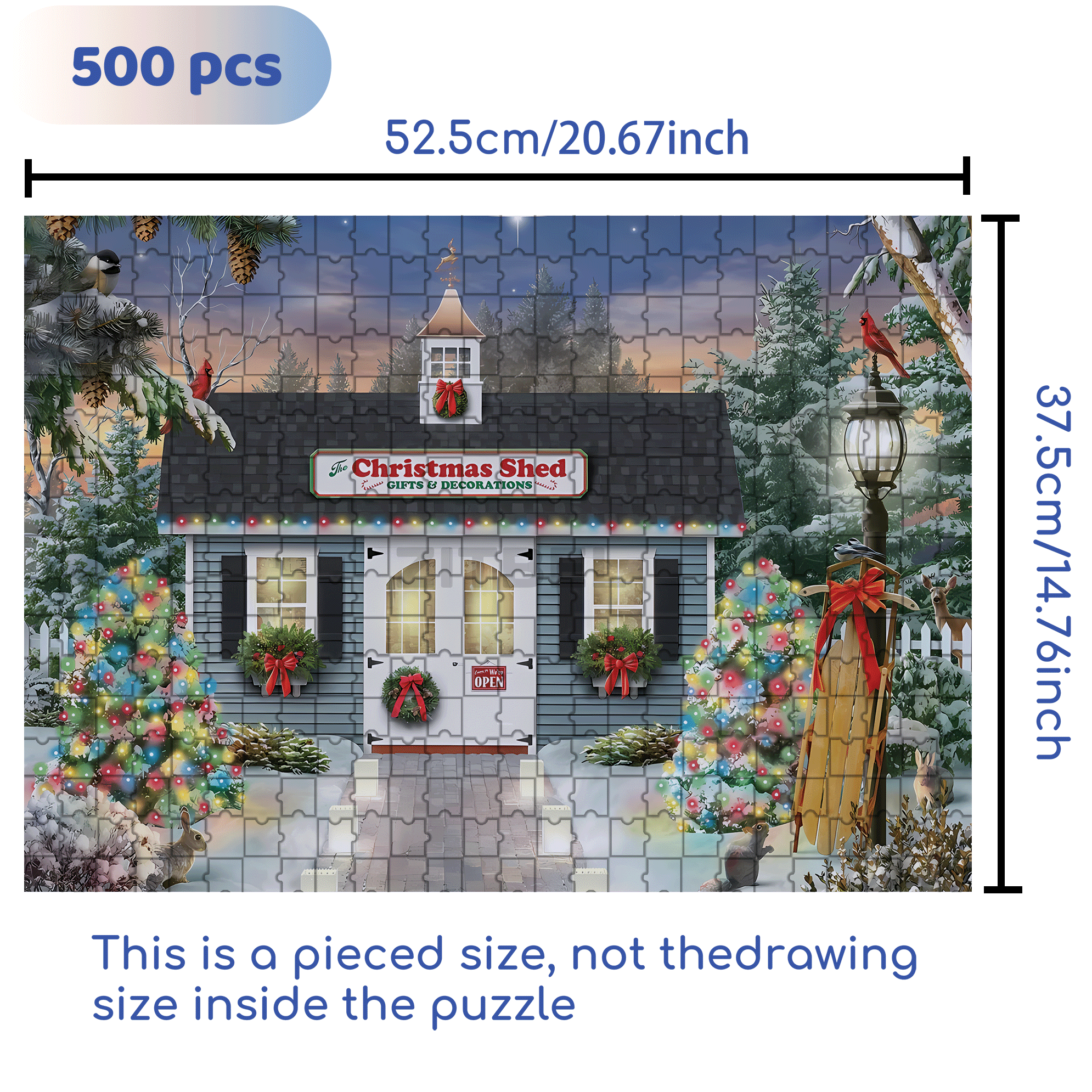 The Christmas Shed 500pcs/1000pcs Jigsaw Puzzle, Scratch-Resistant, Interactive Family Game & Brain-Boosting DIY Decor, Perfect for Halloween, Christmas & New Year Gifts, Family Puzzle Game