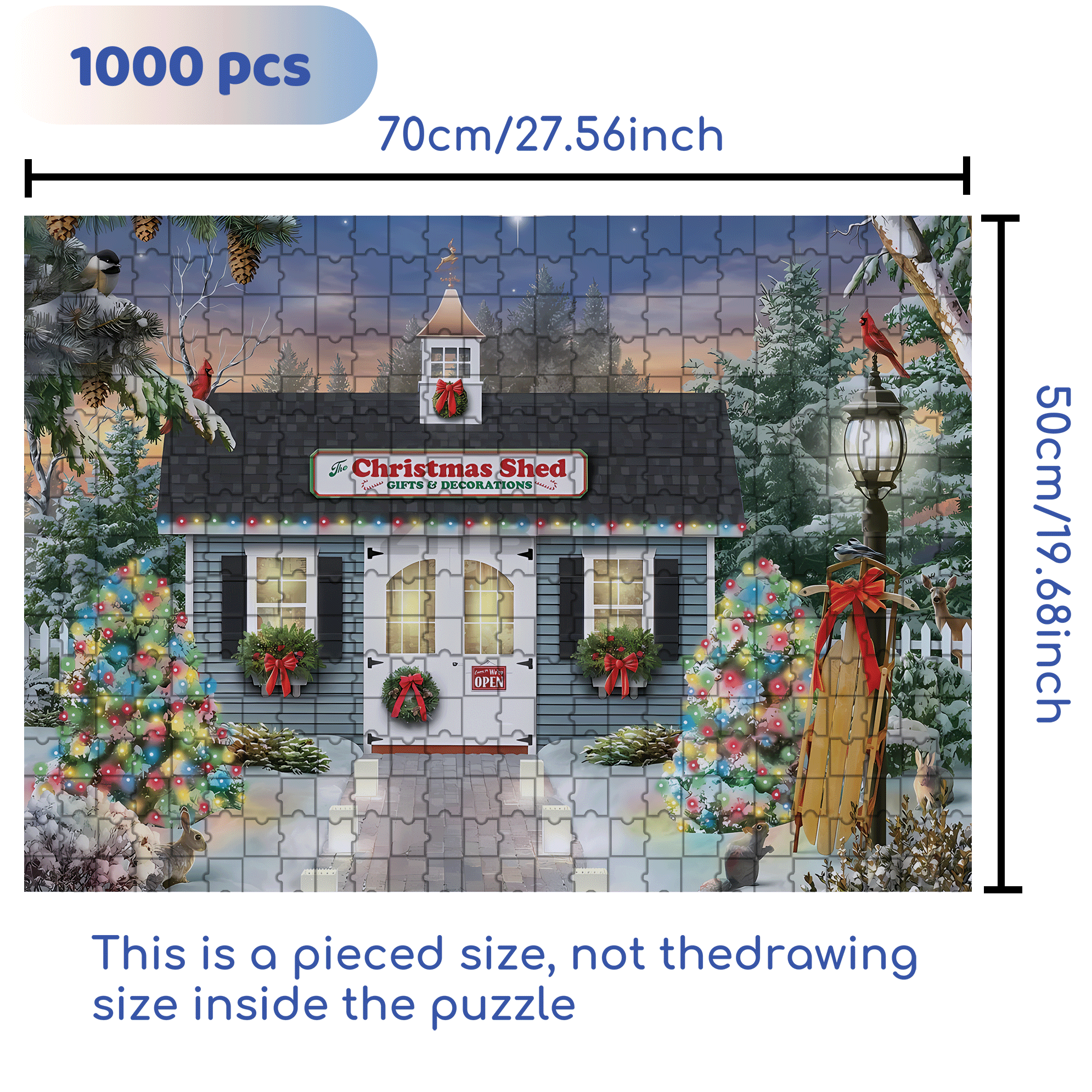 The Christmas Shed 500pcs/1000pcs Jigsaw Puzzle, Scratch-Resistant, Interactive Family Game & Brain-Boosting DIY Decor, Perfect for Halloween, Christmas & New Year Gifts, Family Puzzle Game