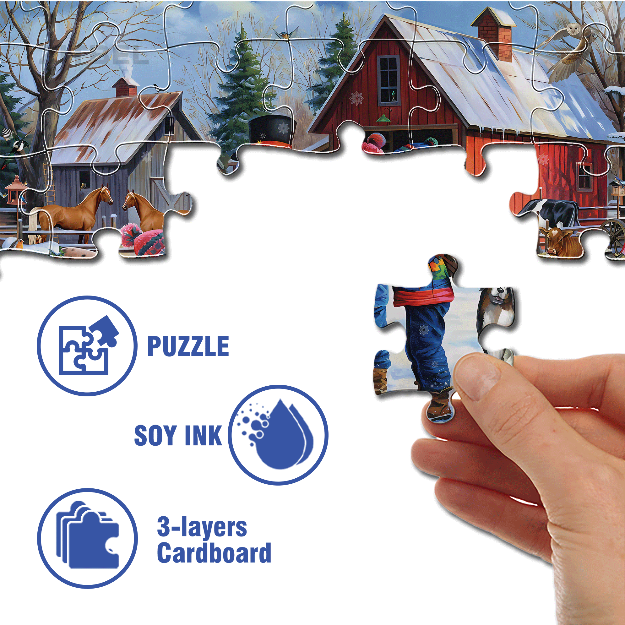 Time To Make A Snowman 500pcs/1000pcs Jigsaw Puzzle, Scratch-Resistant, Interactive Family Game & Brain-Boosting DIY Decor, Perfect for Halloween, Christmas & New Year Gifts, Family Puzzle Game