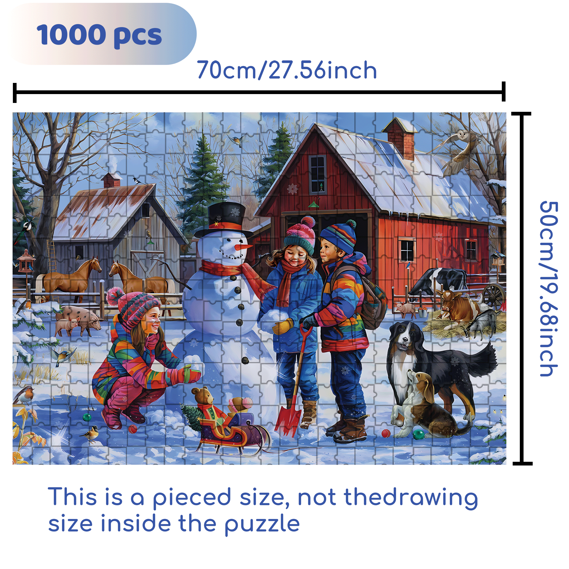 Time To Make A Snowman 500pcs/1000pcs Jigsaw Puzzle, Scratch-Resistant, Interactive Family Game & Brain-Boosting DIY Decor, Perfect for Halloween, Christmas & New Year Gifts, Family Puzzle Game