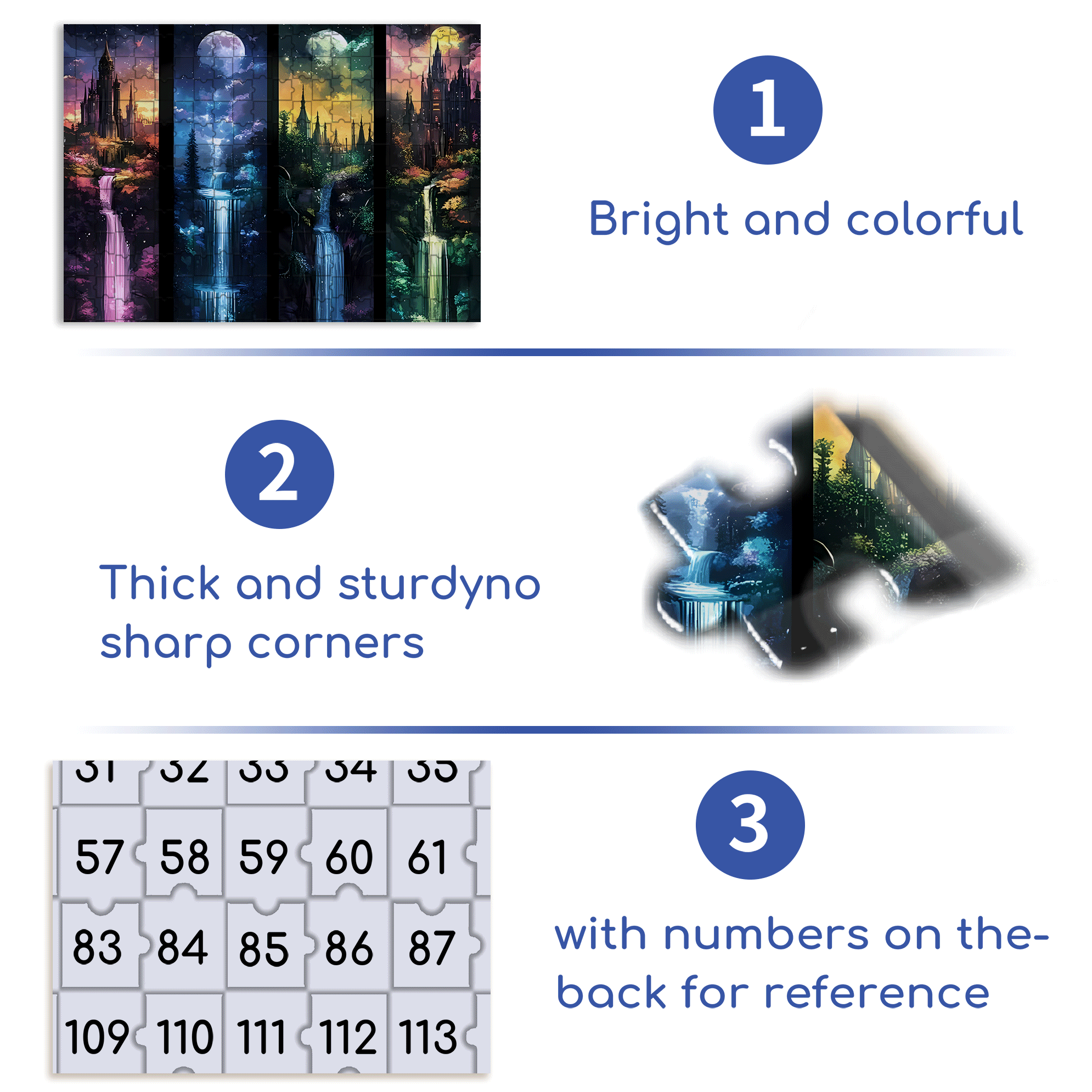 Waterfalls Full Drill Round Gem 500pcs/1000pcs Jigsaw Puzzle, Scratch-Resistant, Interactive Family Game & Brain-Boosting DIY Decor, Perfect for Halloween, Christmas & New Year Gifts, Family Puzzle Game