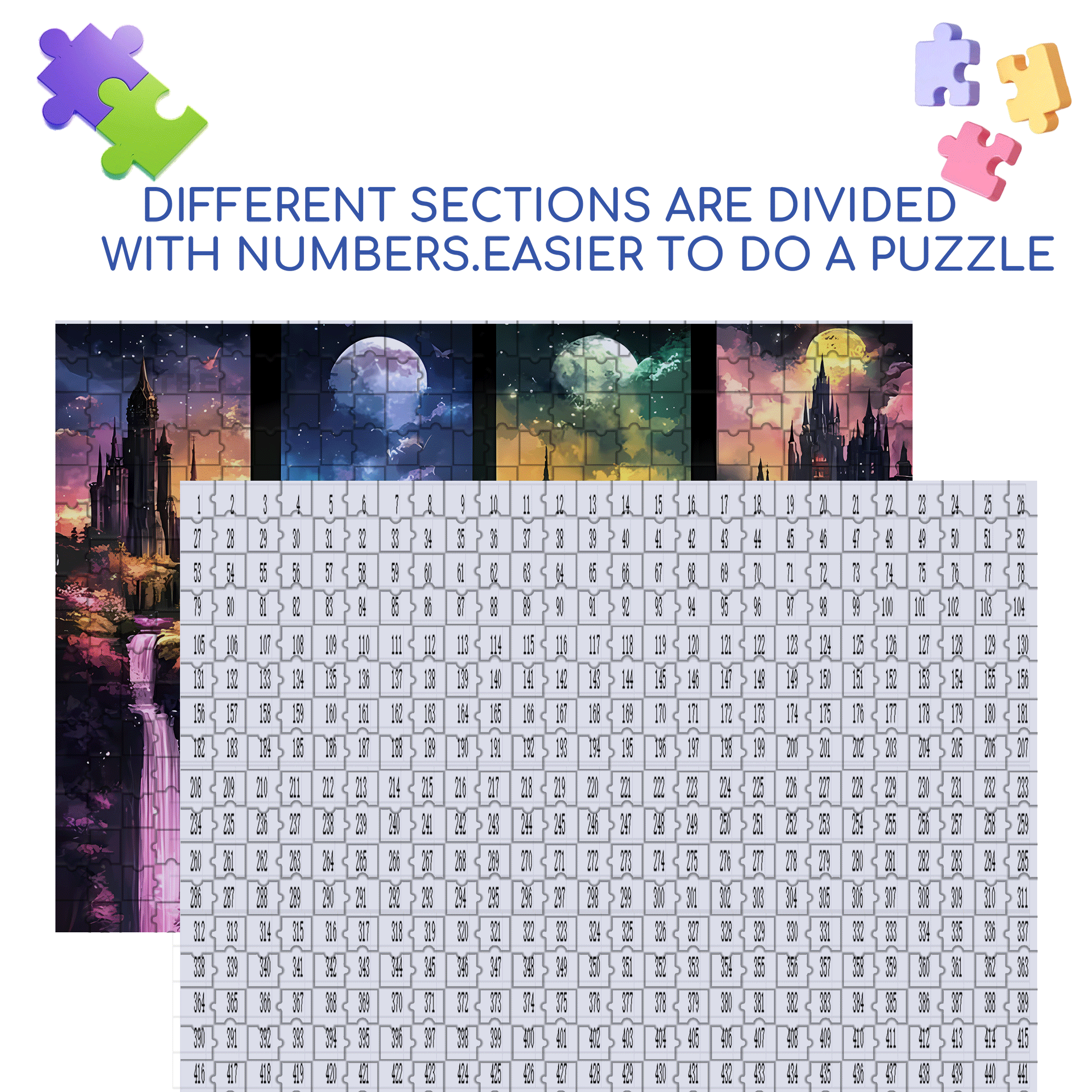 Waterfalls Full Drill Round Gem 500pcs/1000pcs Jigsaw Puzzle, Scratch-Resistant, Interactive Family Game & Brain-Boosting DIY Decor, Perfect for Halloween, Christmas & New Year Gifts, Family Puzzle Game