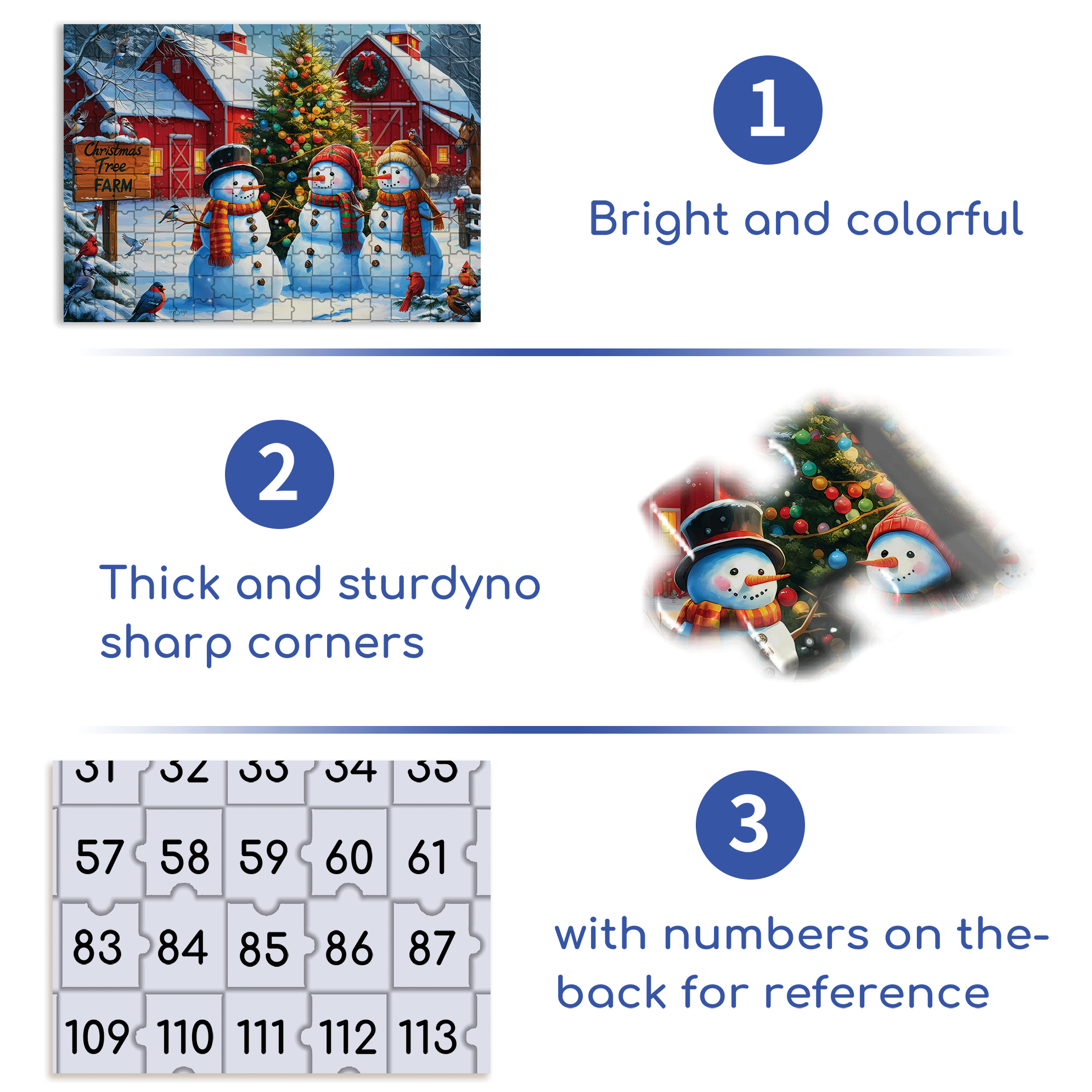 Winter Wonderland Tree Farm 500pcs/1000pcs Jigsaw Puzzle, Scratch-Resistant, Interactive Family Game & Brain-Boosting DIY Decor, Perfect for Halloween, Christmas & New Year Gifts, Family Puzzle Game
