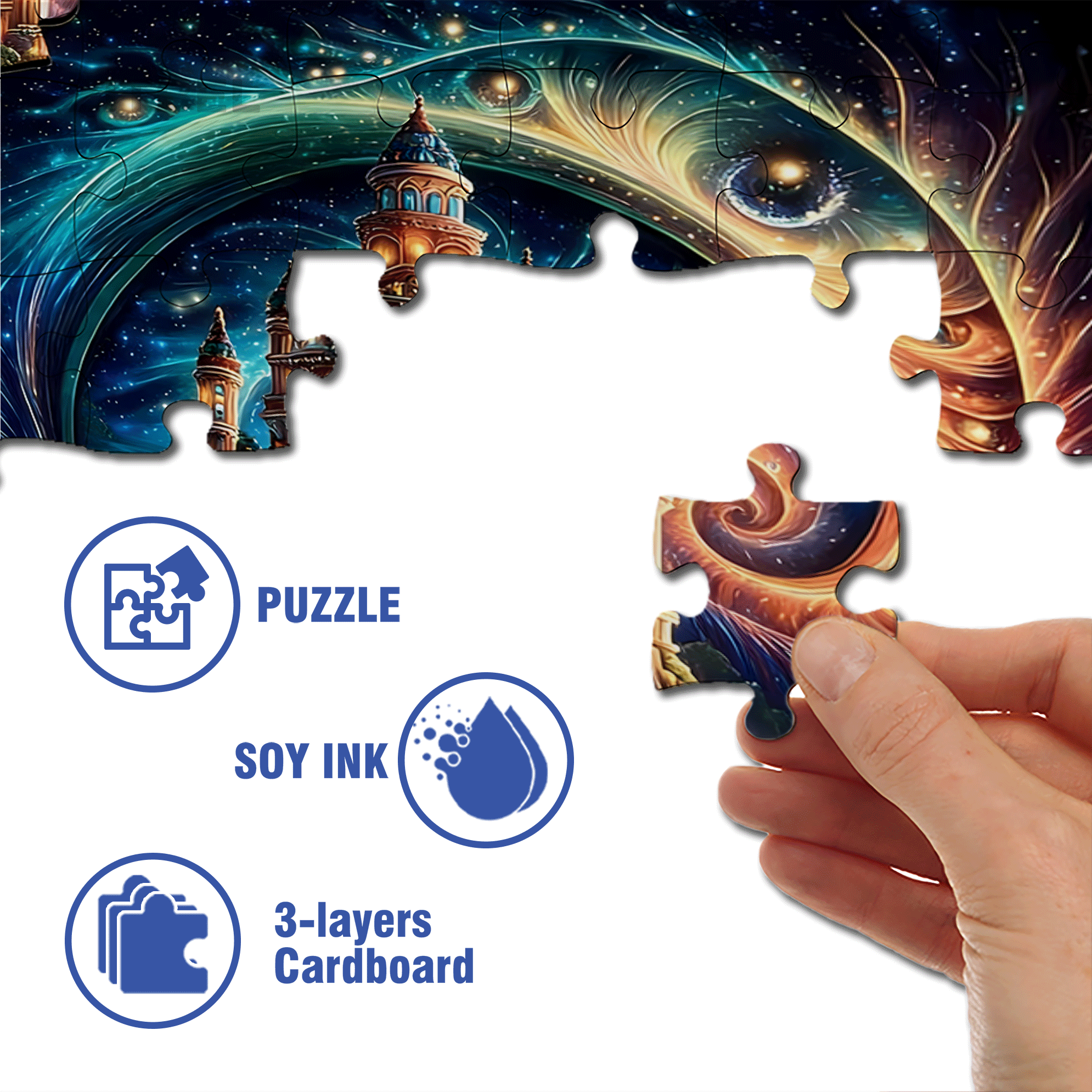 A Fantasy Castle 500pcs/1000pcs Jigsaw Puzzle, Scratch-Resistant, Interactive Family Game & Brain-Boosting DIY Decor, Perfect for Halloween, Christmas & New Year Gifts, Family Puzzle Game