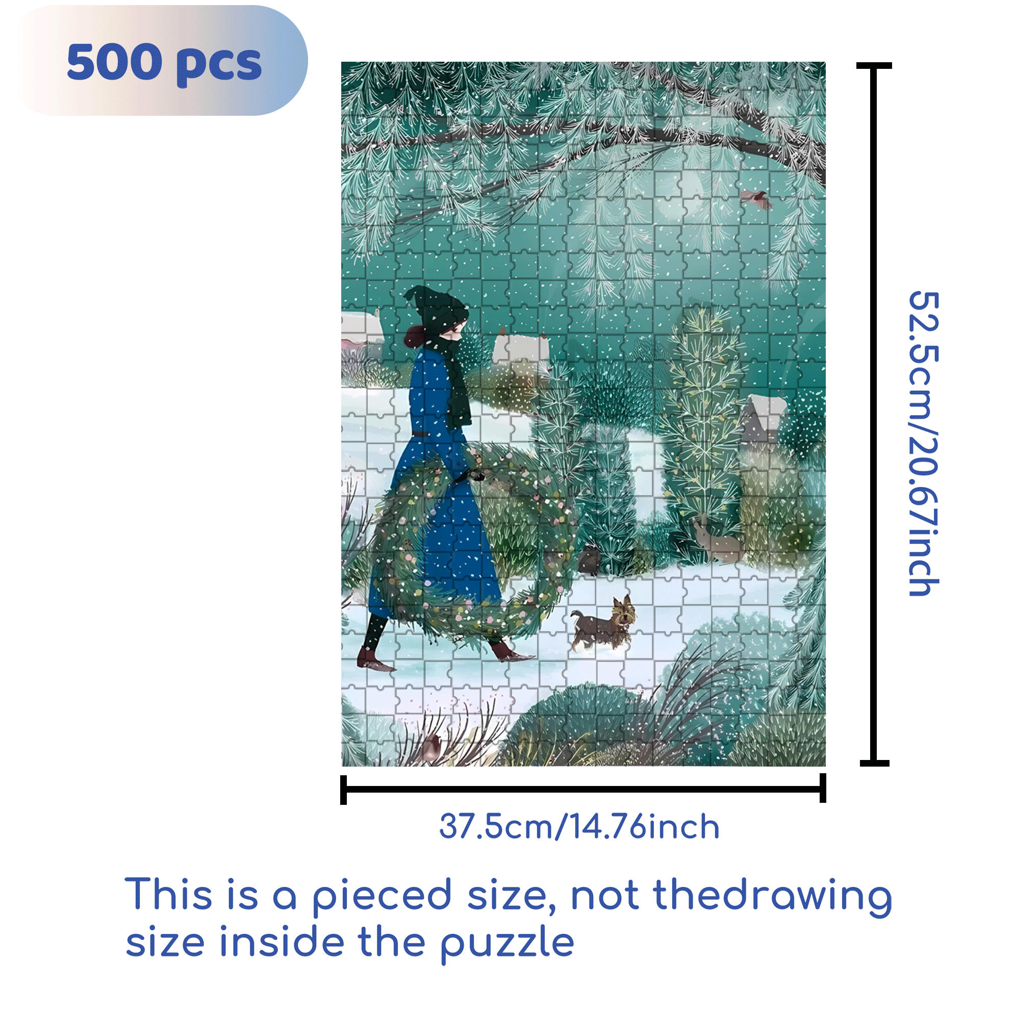A Small Forest In Winter 500pcs/1000pcs Jigsaw Puzzle, Scratch-Resistant, Interactive Family Game & Brain-Boosting DIY Decor, Perfect for Halloween, Christmas & New Year Gifts, Family Puzzle Game