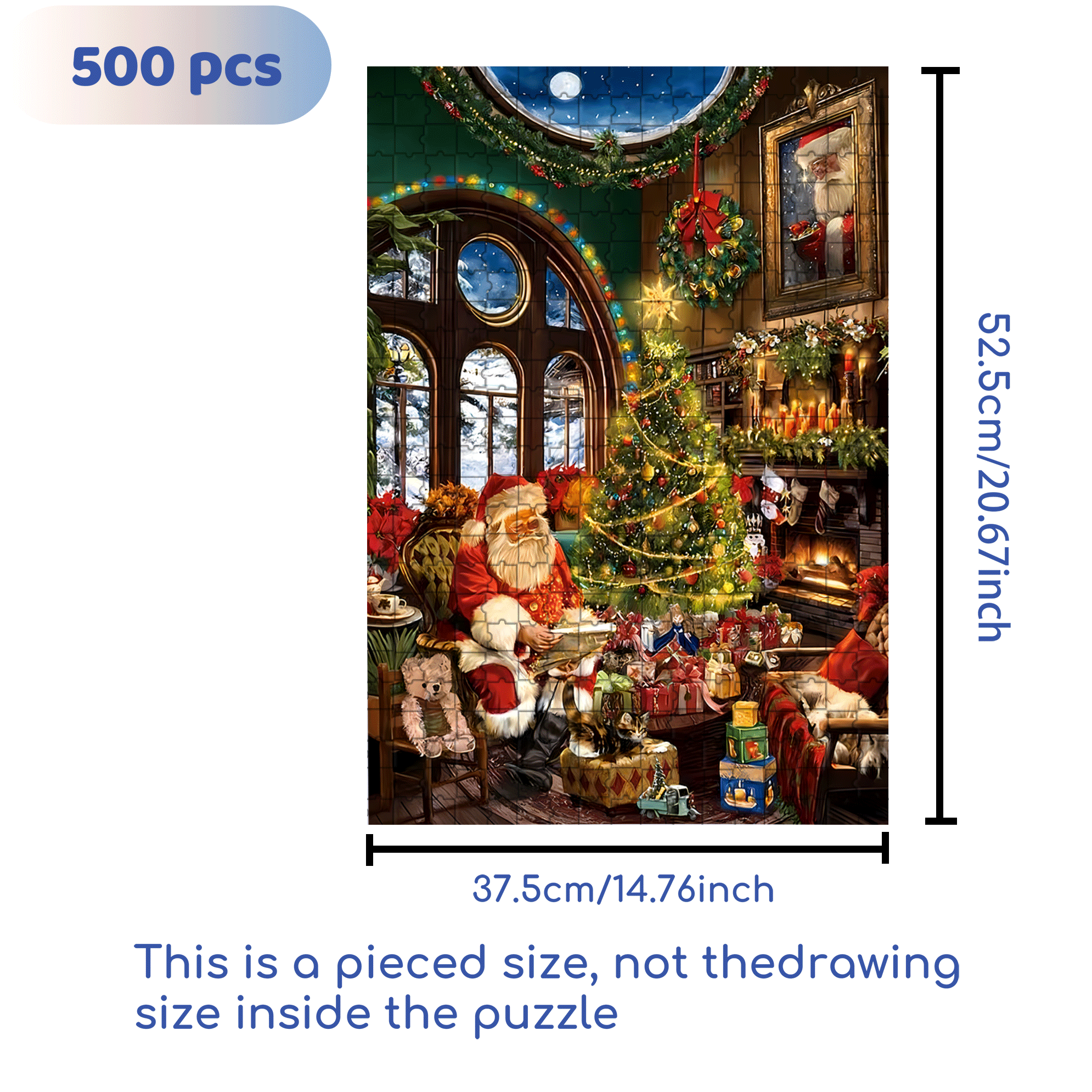 A Warm And Cozy Christmas Eve 500pcs/1000pcs Jigsaw Puzzle, Scratch-Resistant, Interactive Family Game & Brain-Boosting DIY Decor, Perfect for Halloween, Christmas & New Year Gifts, Family Puzzle Game