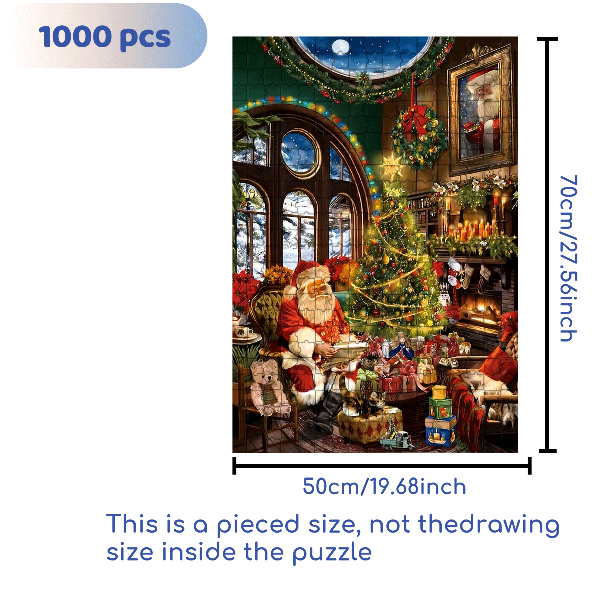 A Warm And Cozy Christmas Eve 500pcs/1000pcs Jigsaw Puzzle, Scratch-Resistant, Interactive Family Game & Brain-Boosting DIY Decor, Perfect for Halloween, Christmas & New Year Gifts, Family Puzzle Game