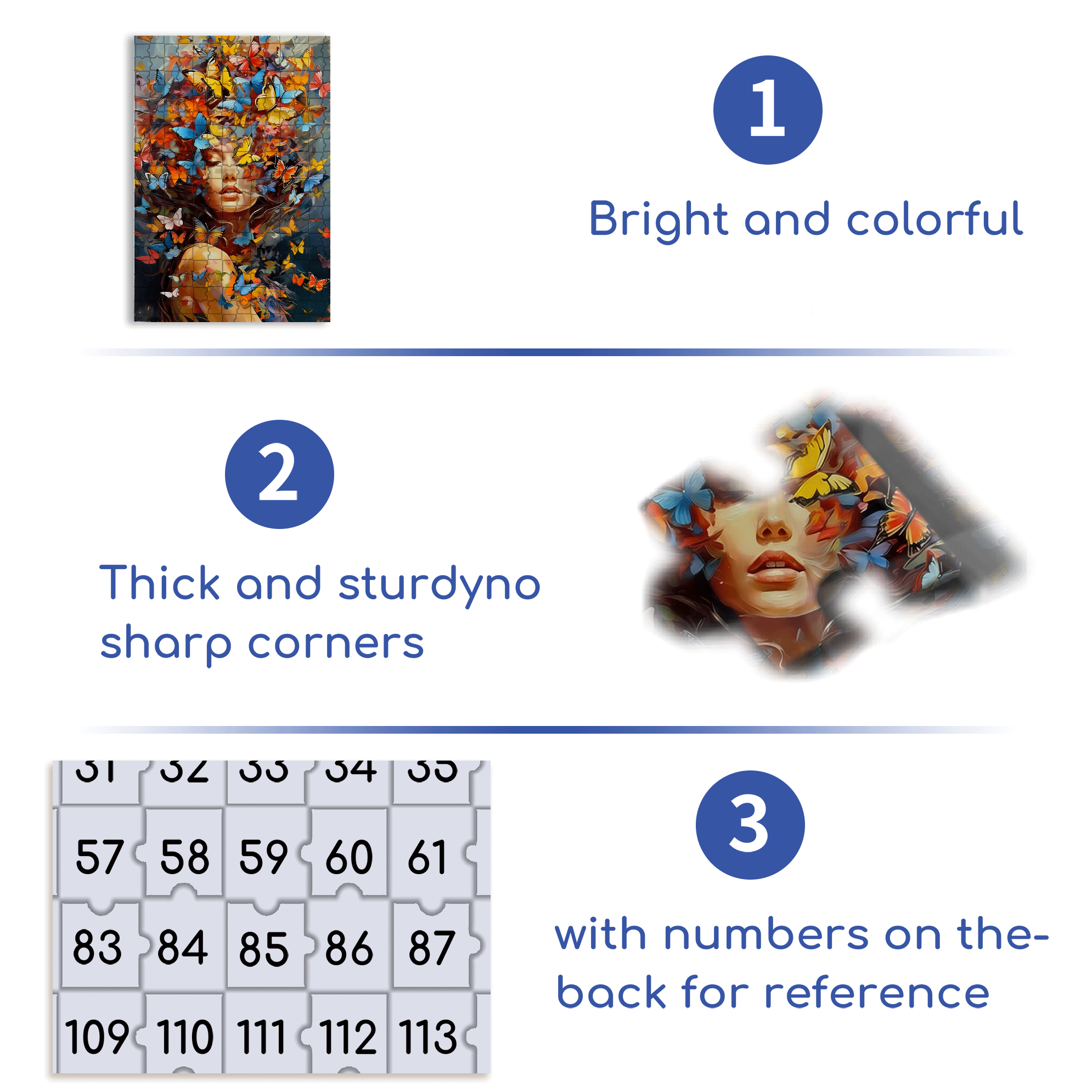 Butterfly & Women 500pcs/1000pcs Jigsaw Puzzle, Scratch-Resistant, Interactive Family Game & Brain-Boosting DIY Decor, Perfect for Halloween, Christmas & New Year Gifts, Family Puzzle Game