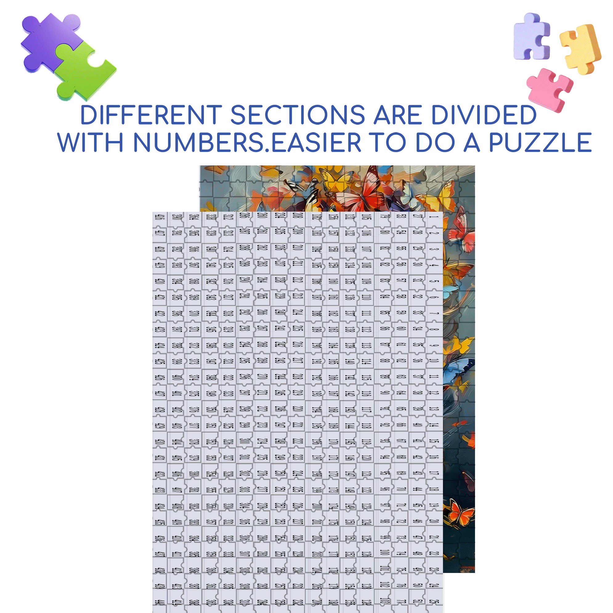 Butterfly & Women 500pcs/1000pcs Jigsaw Puzzle, Scratch-Resistant, Interactive Family Game & Brain-Boosting DIY Decor, Perfect for Halloween, Christmas & New Year Gifts, Family Puzzle Game