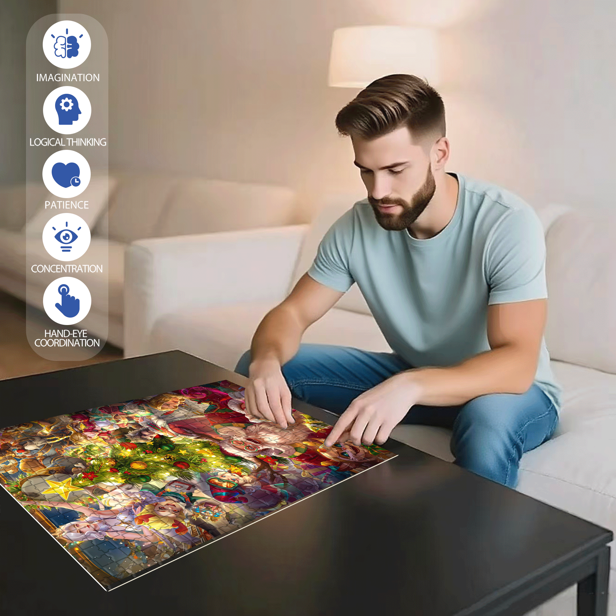 Canyon Christmas Carols 500pcs/1000pcs Jigsaw Puzzle, Scratch-Resistant, Interactive Family Game & Brain-Boosting DIY Decor, Perfect for Halloween, Christmas & New Year Gifts, Family Puzzle Game