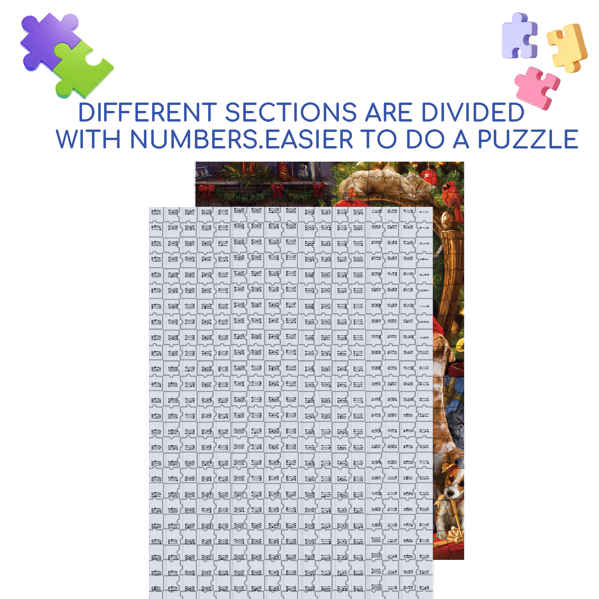 Christmas Party For Pets 500pcs/1000pcs Jigsaw Puzzle, Scratch-Resistant, Interactive Family Game & Brain-Boosting DIY Decor, Perfect for Halloween, Christmas & New Year Gifts, Family Puzzle Game