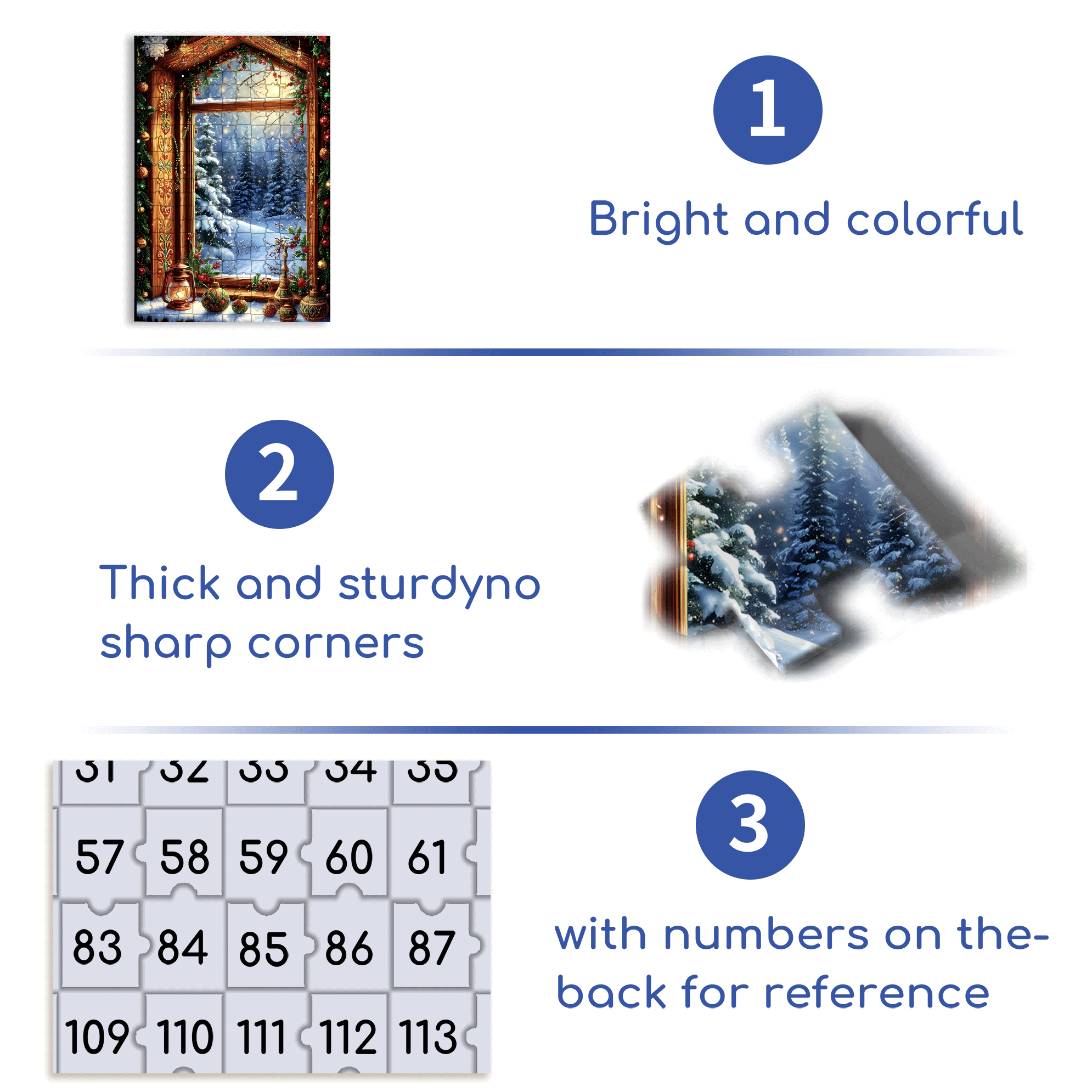 Christmas Snow Scene Window View 500pcs/1000pcs Jigsaw Puzzle, Scratch-Resistant, Interactive Family Game & Brain-Boosting DIY Decor, Perfect for Halloween, Christmas & New Year Gifts, Family Puzzle Game