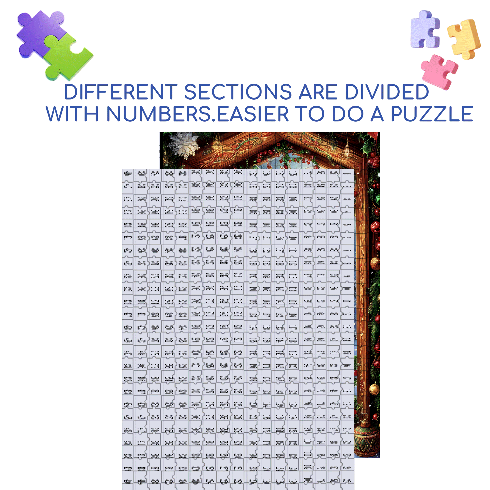 Christmas Snow Scene Window View 500pcs/1000pcs Jigsaw Puzzle, Scratch-Resistant, Interactive Family Game & Brain-Boosting DIY Decor, Perfect for Halloween, Christmas & New Year Gifts, Family Puzzle Game