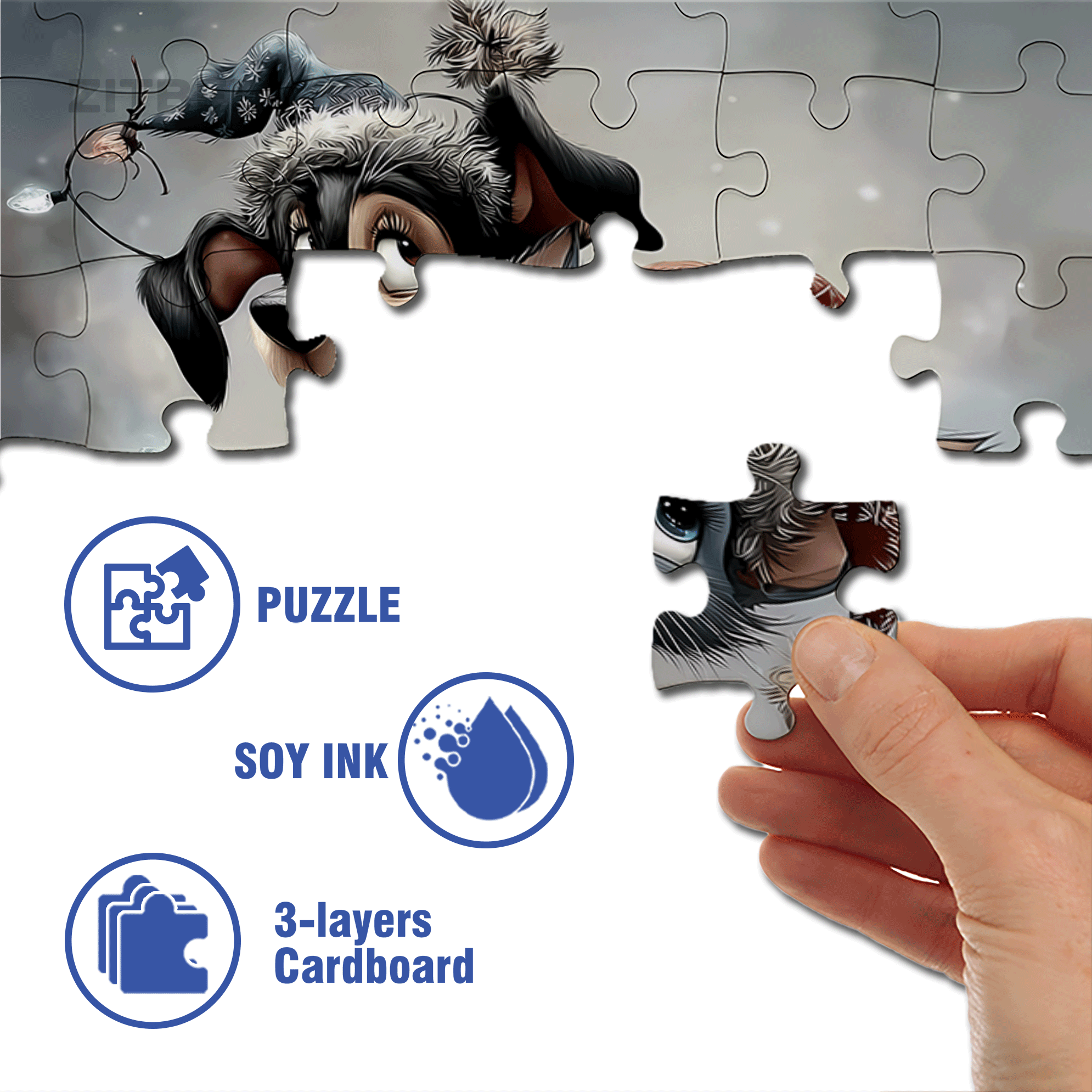 Christmas Stars 500pcs/1000pcs Jigsaw Puzzle, Scratch-Resistant, Interactive Family Game & Brain-Boosting DIY Decor, Perfect for Halloween, Christmas & New Year Gifts, Family Puzzle Game