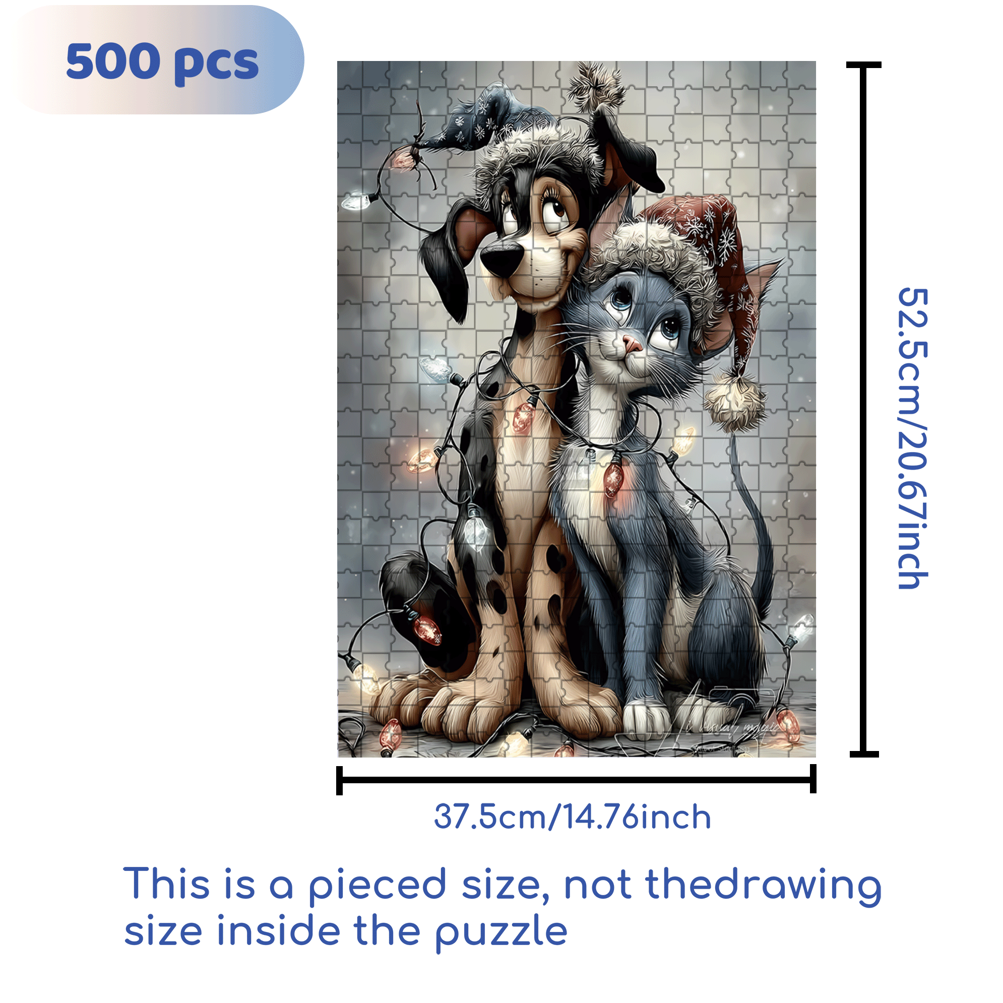 Christmas Stars 500pcs/1000pcs Jigsaw Puzzle, Scratch-Resistant, Interactive Family Game & Brain-Boosting DIY Decor, Perfect for Halloween, Christmas & New Year Gifts, Family Puzzle Game